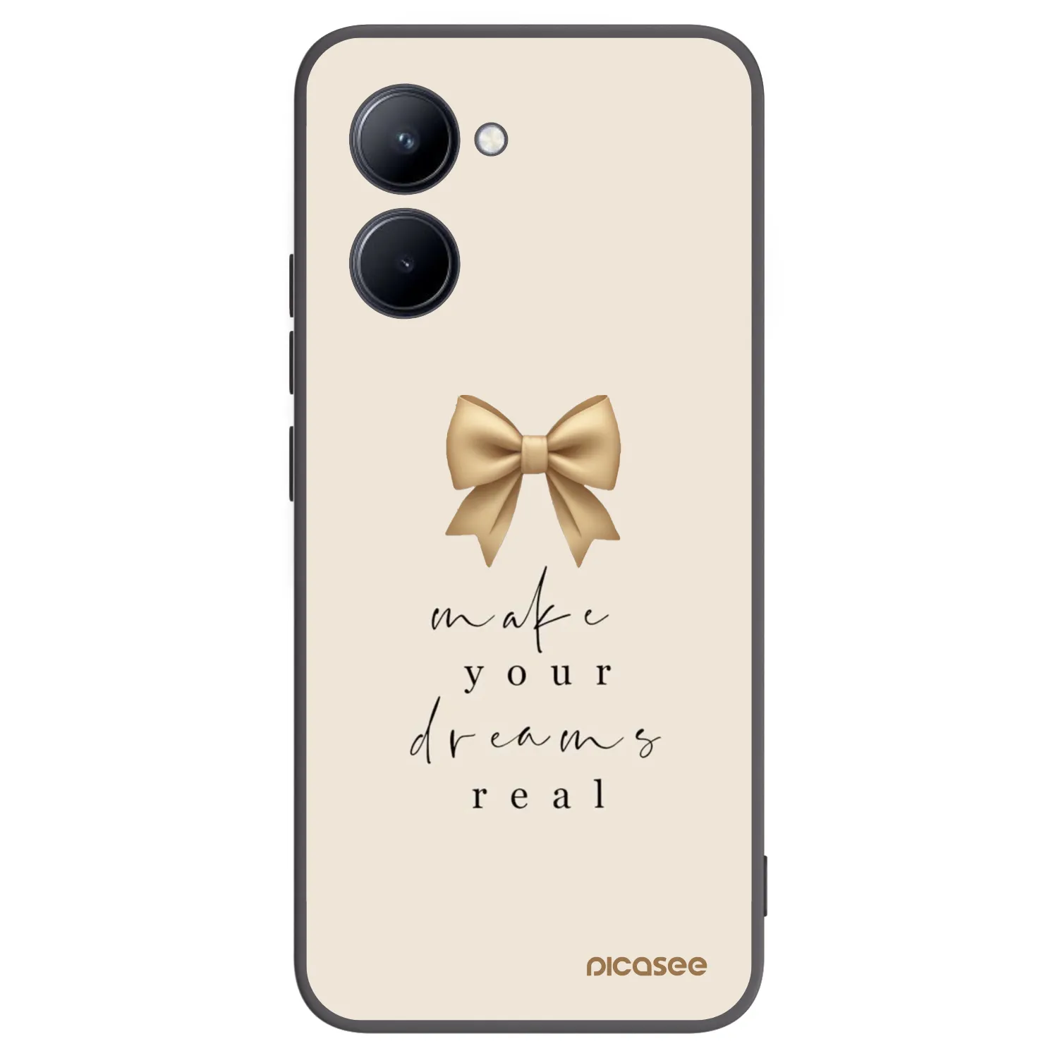 Picasee Realme C33 (2023) Hülle - Schwarzes Silikon - Golden Dream
