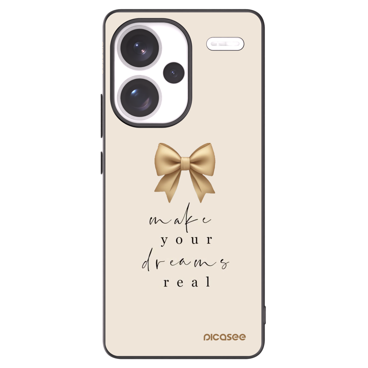 Picasee Xiaomi Redmi Note 13 Pro+ 5G Hülle - Schwarzes Silikon - Golden Dream