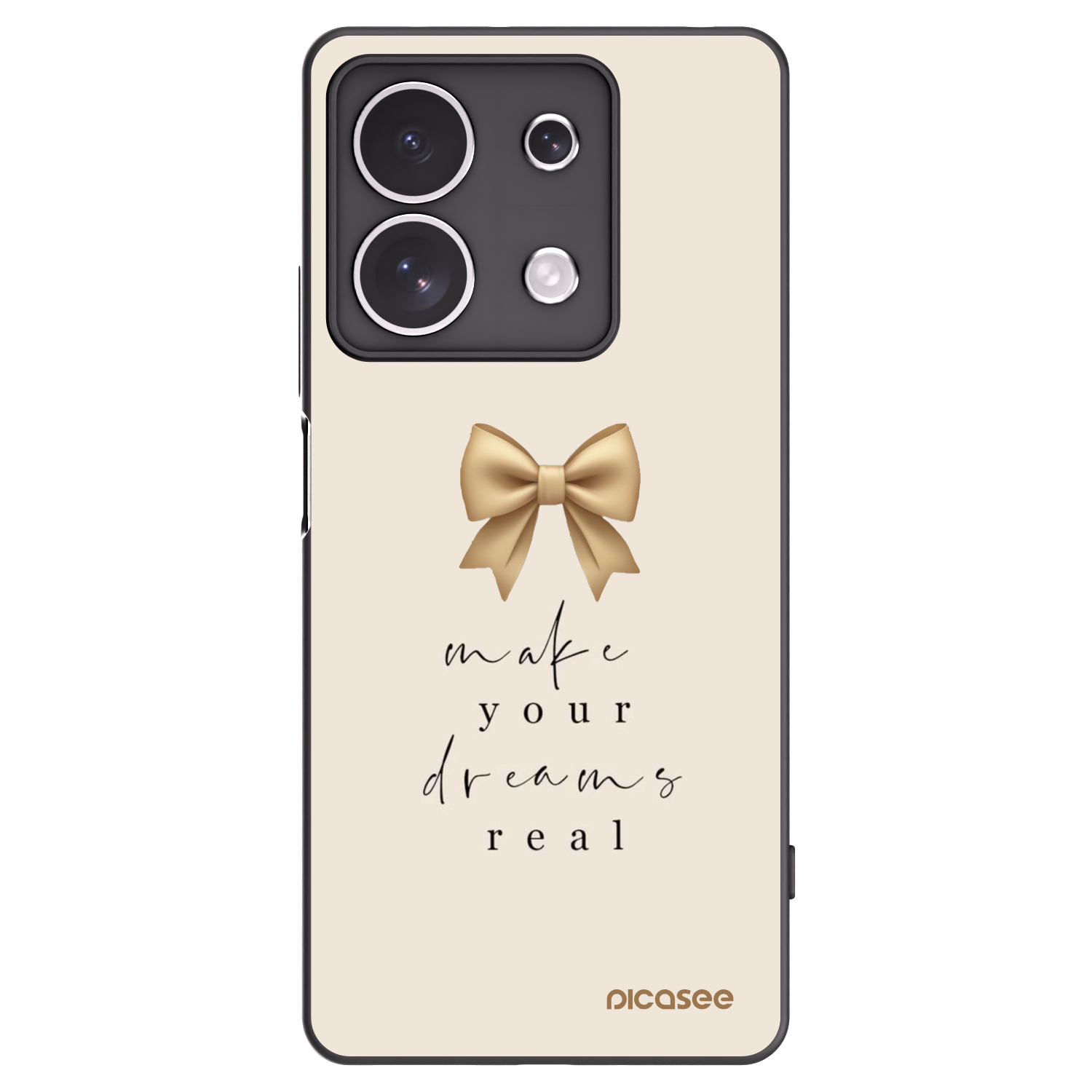 Picasee Xiaomi Redmi Note 13 4G Hülle - Schwarzes Silikon - Golden Dream