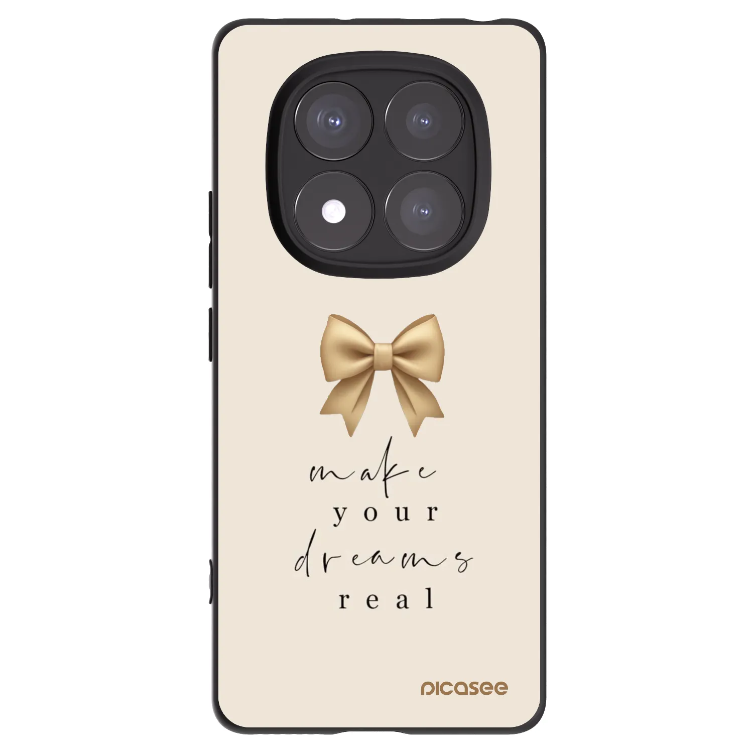 Picasee Xiaomi Redmi Note 14 Pro+ 5G Hülle - Schwarzes Silikon - Golden Dream