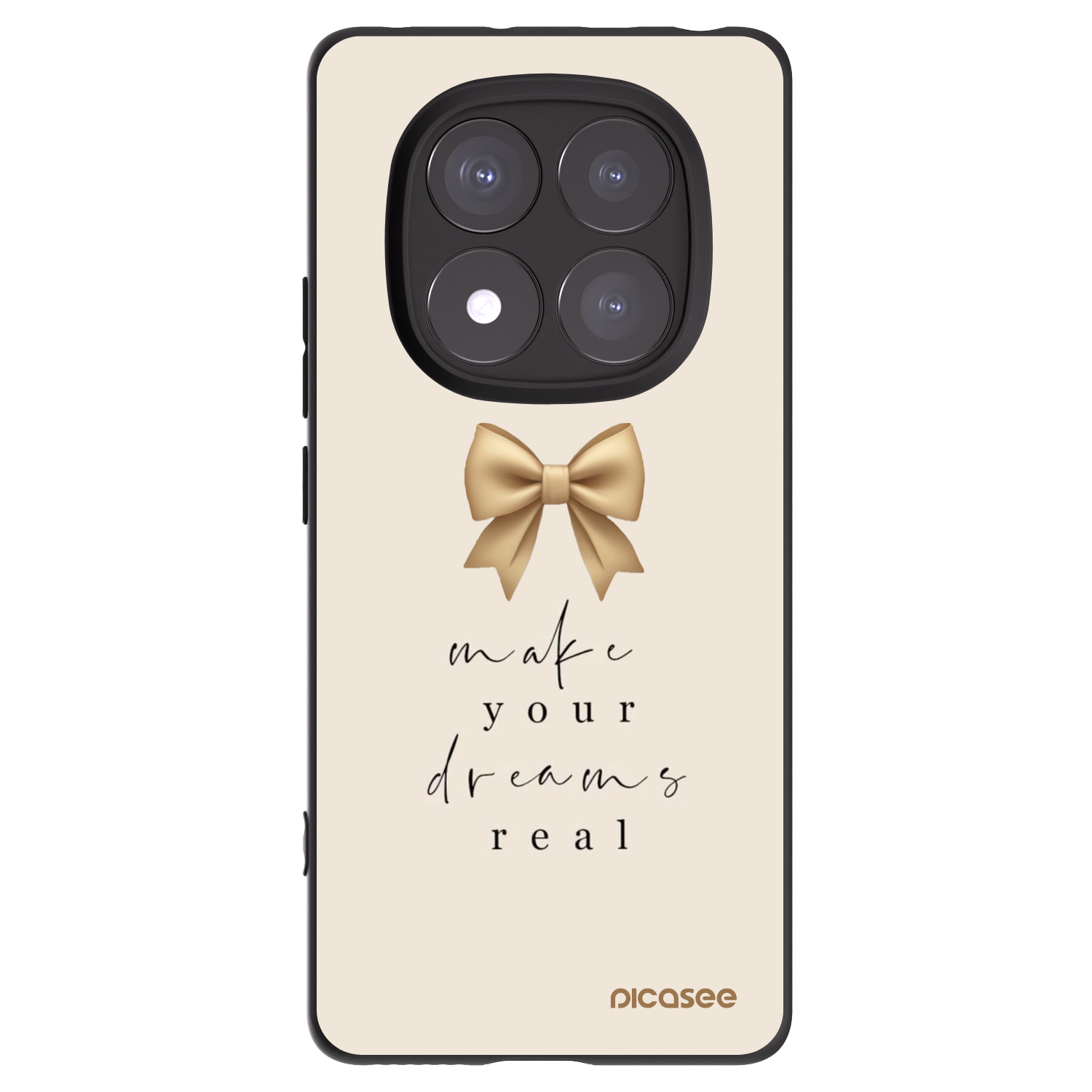 Picasee Xiaomi Redmi Note 14 Pro 5G Hülle - Schwarzes Silikon - Golden Dream