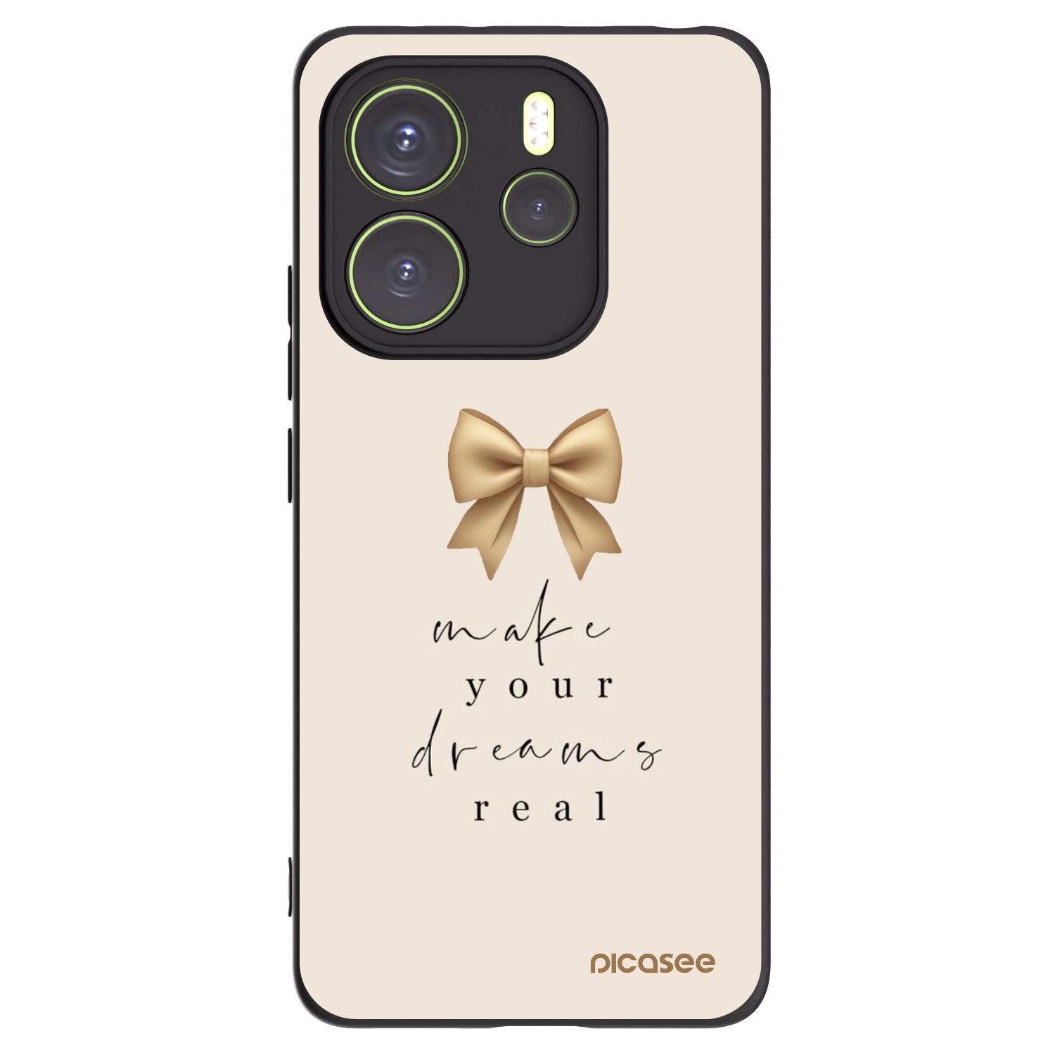 Picasee Xiaomi Redmi Note 14 4G Hülle - Schwarzes Silikon - Golden Dream