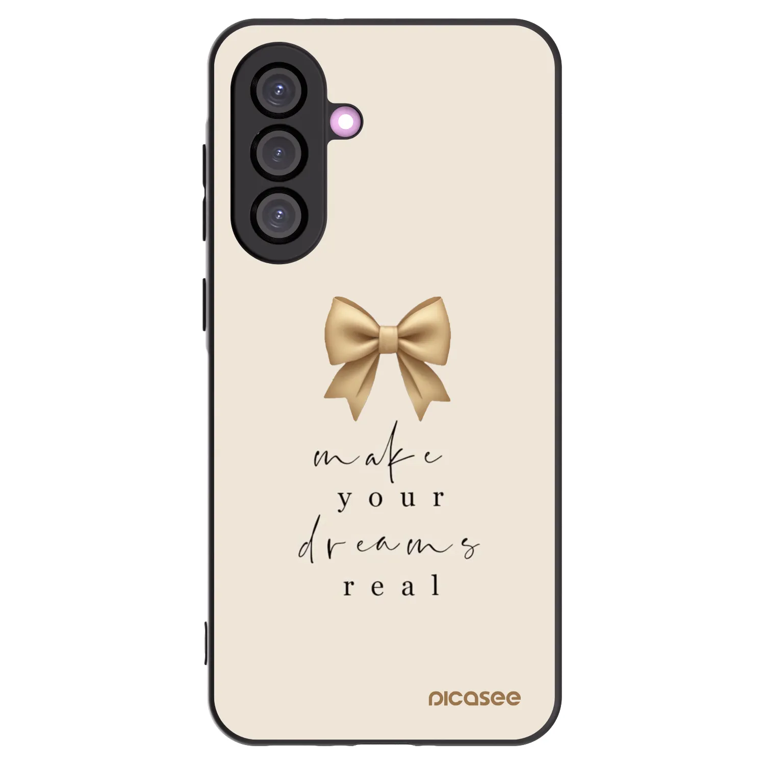 Picasee Samsung Galaxy A56 5G A566B Hülle - Schwarzes Silikon - Golden Dream