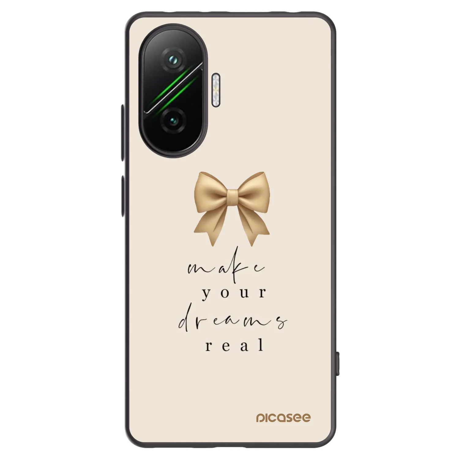 Picasee Xiaomi Poco F7 Pro 5G Hülle - Schwarzes Silikon - Golden Dream