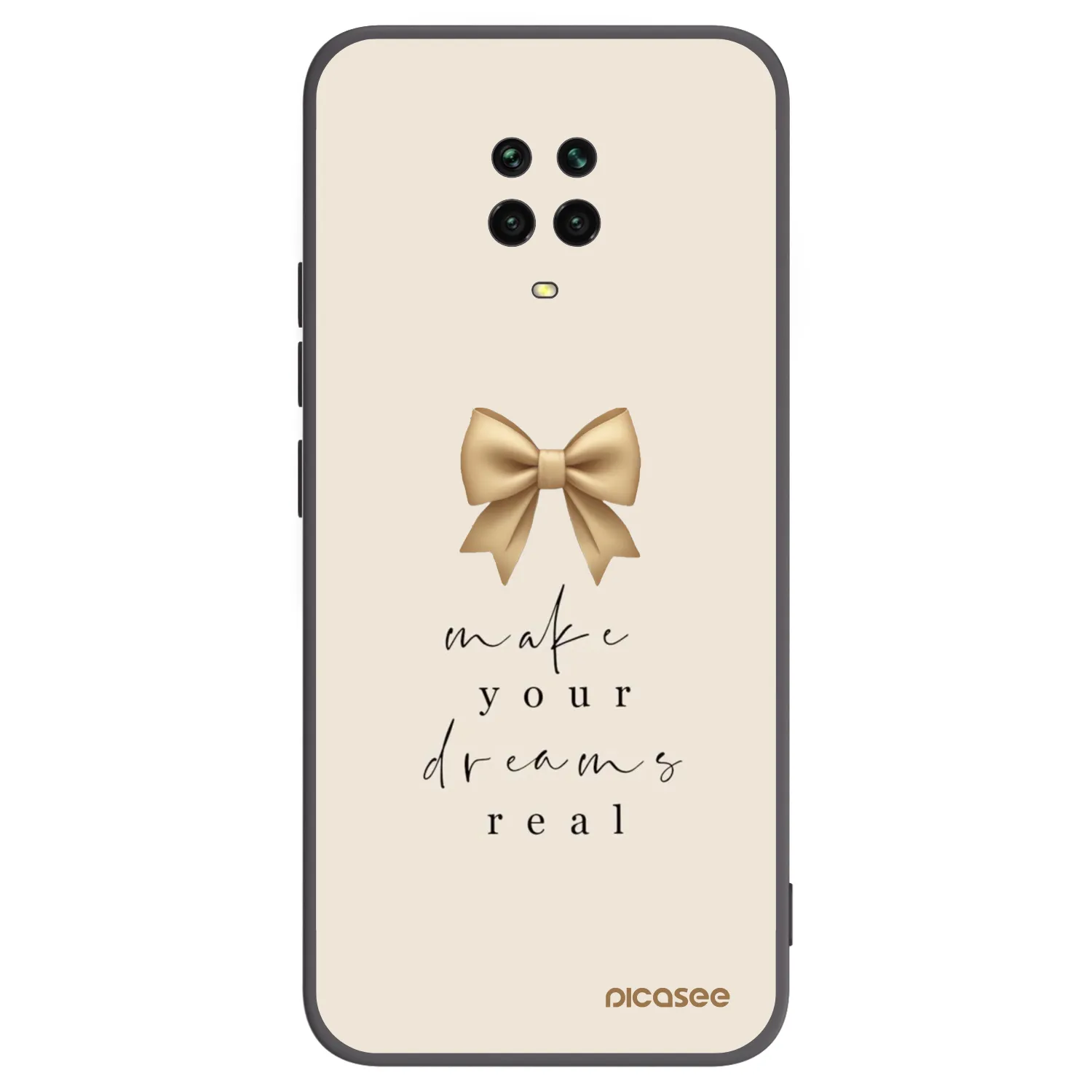 Picasee Xiaomi Redmi Note 9S Hülle - Schwarzes Silikon - Golden Dream