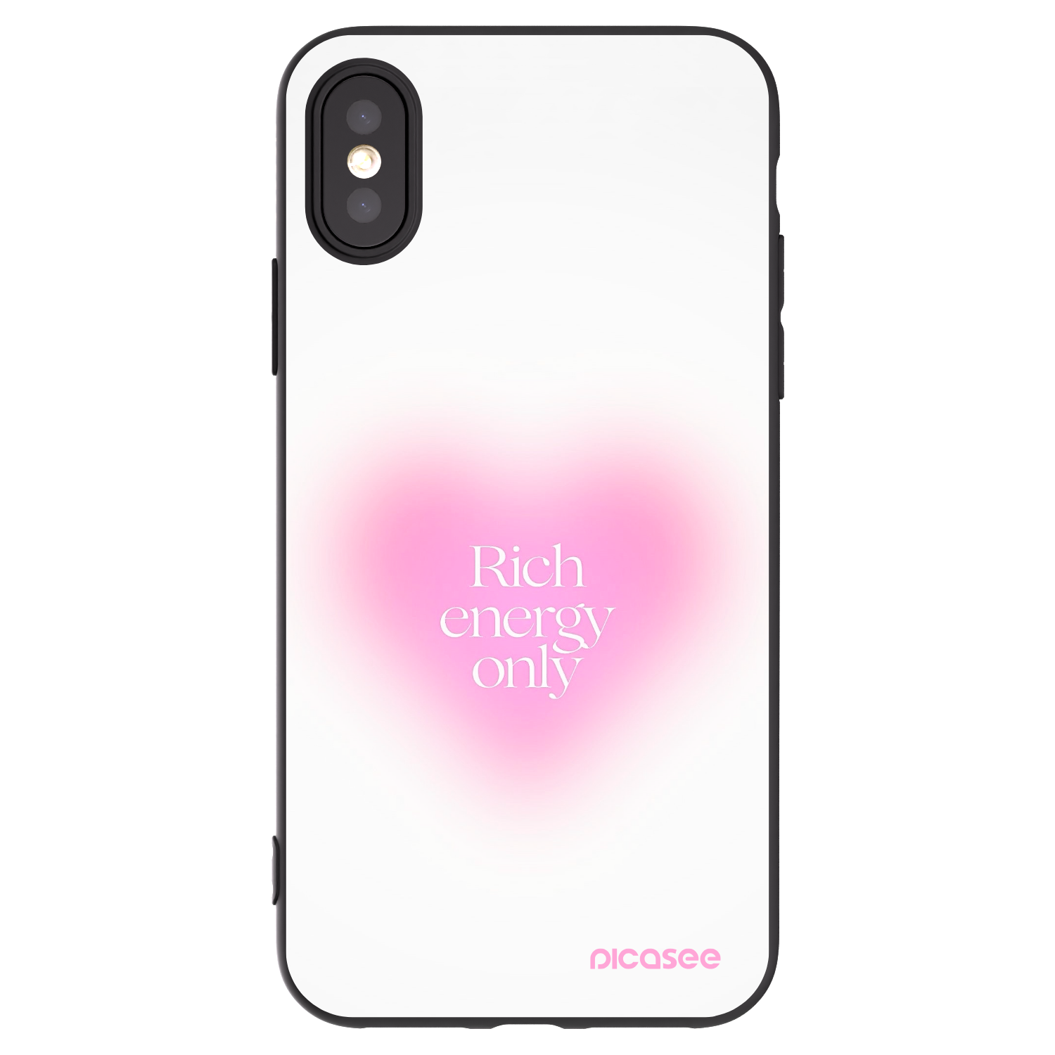 Picasee Apple iPhone X/XS Hülle - Schwarzes Silikon - Rich Energy