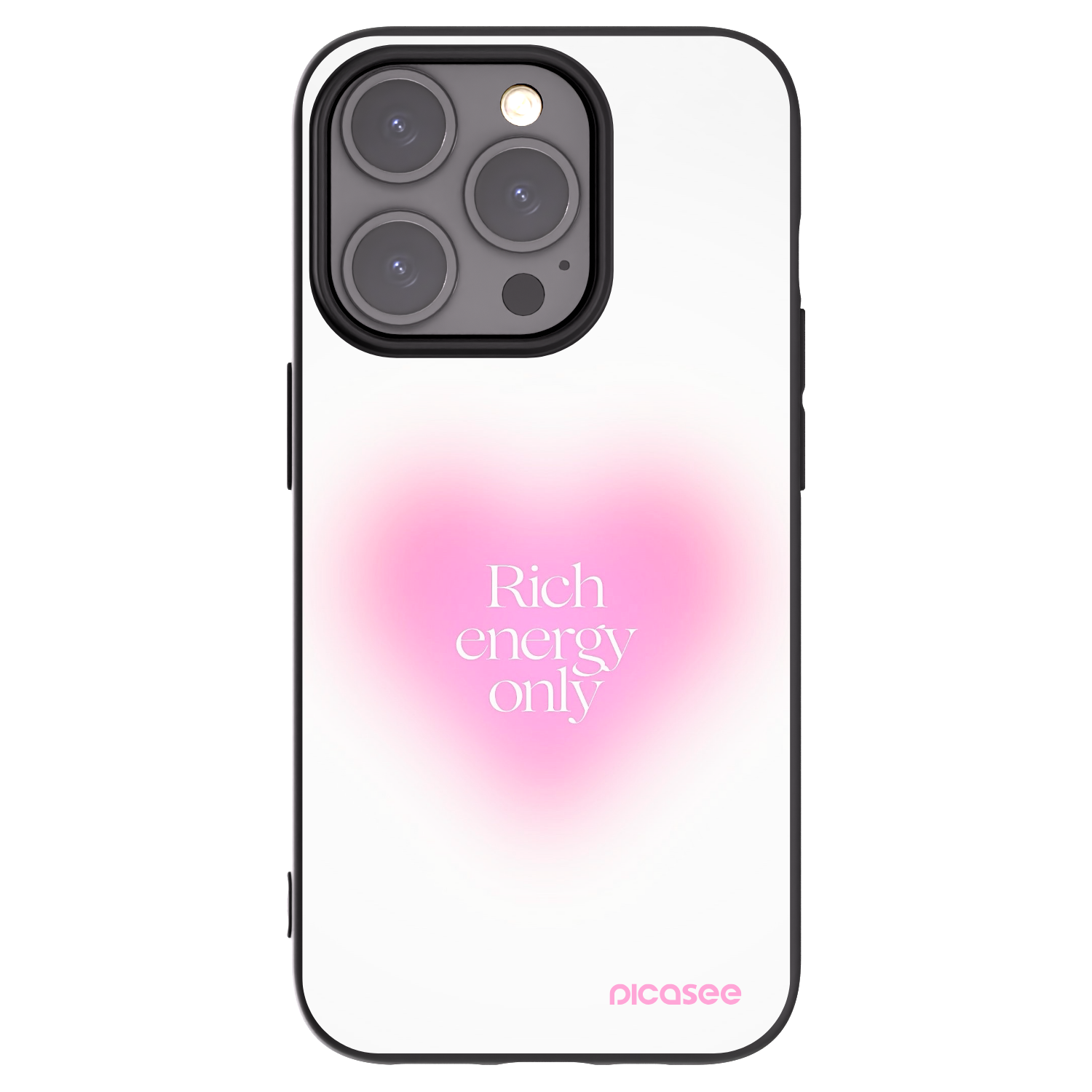 Picasee Apple iPhone 15 Pro Hülle - Schwarzes Silikon - Rich Energy