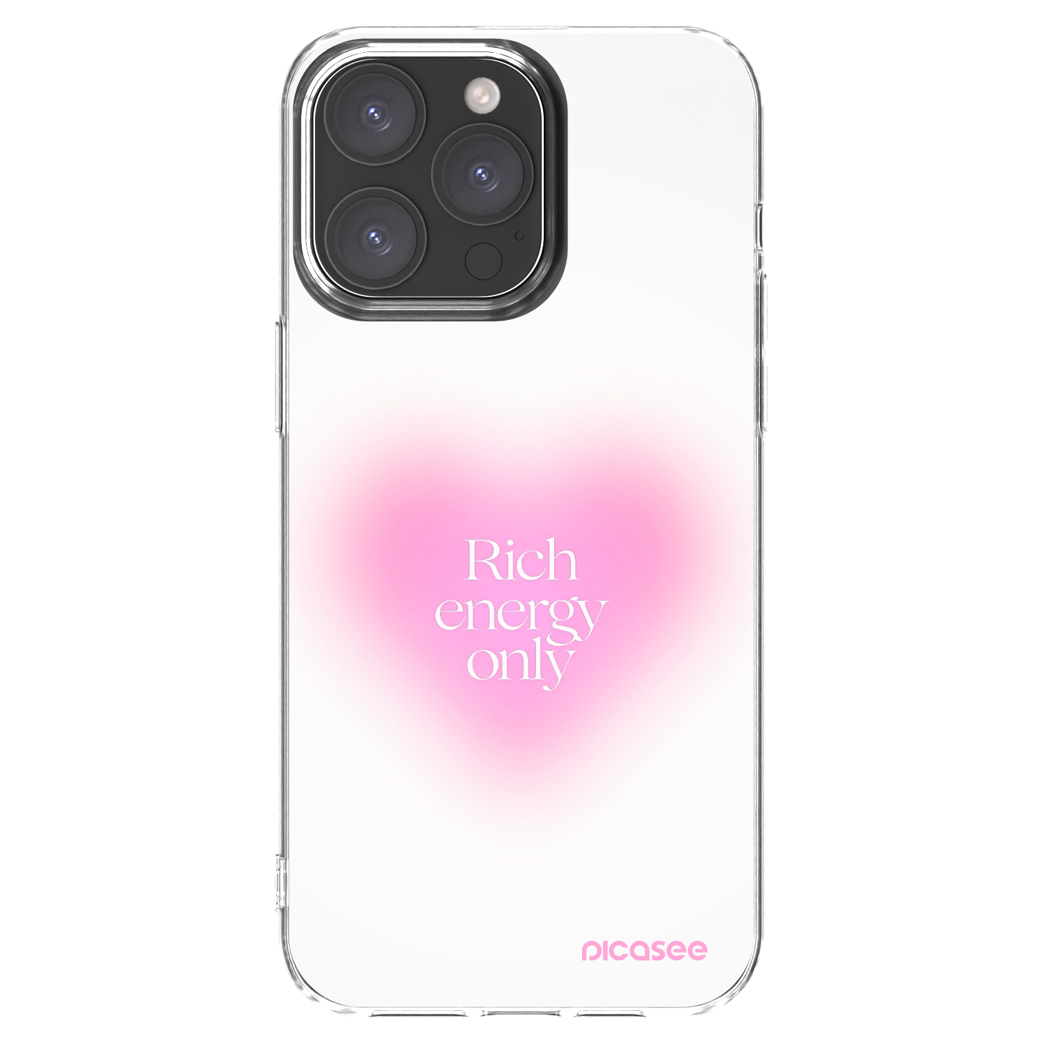 Picasee Apple iPhone 15 Pro Max Hülle - Transparentes Silikon - Rich Energy