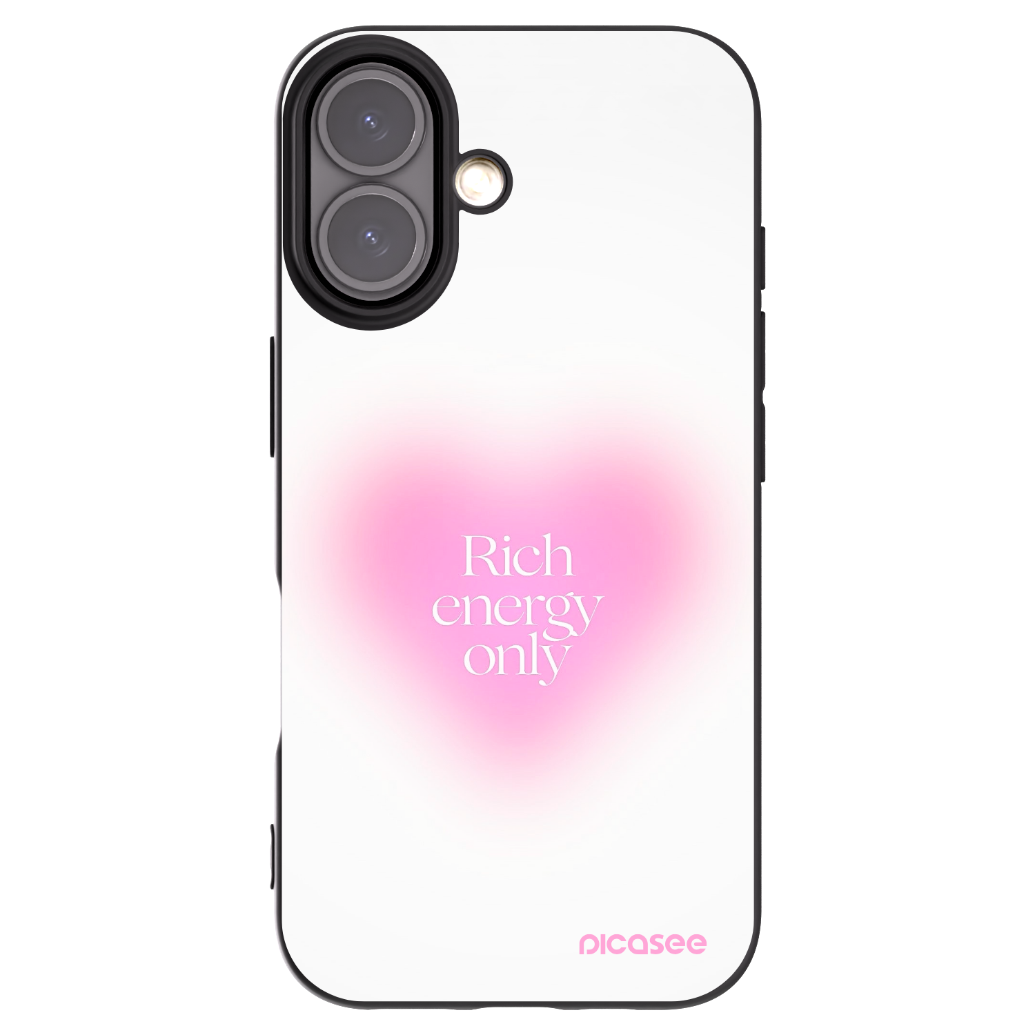 Picasee Apple iPhone 16 Hülle - Schwarzes Silikon - Rich Energy