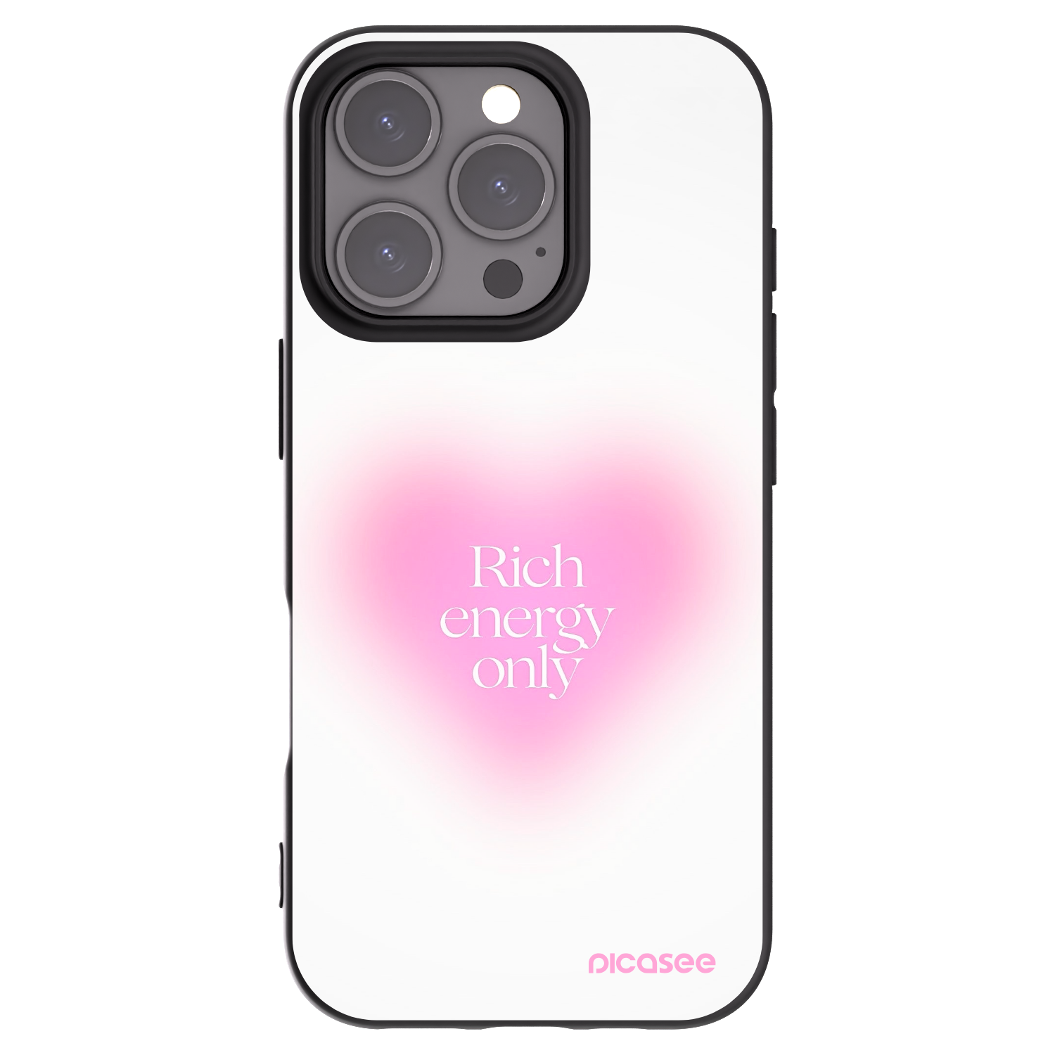 Picasee Apple iPhone 16 Pro Hülle - Schwarzes Silikon - Rich Energy