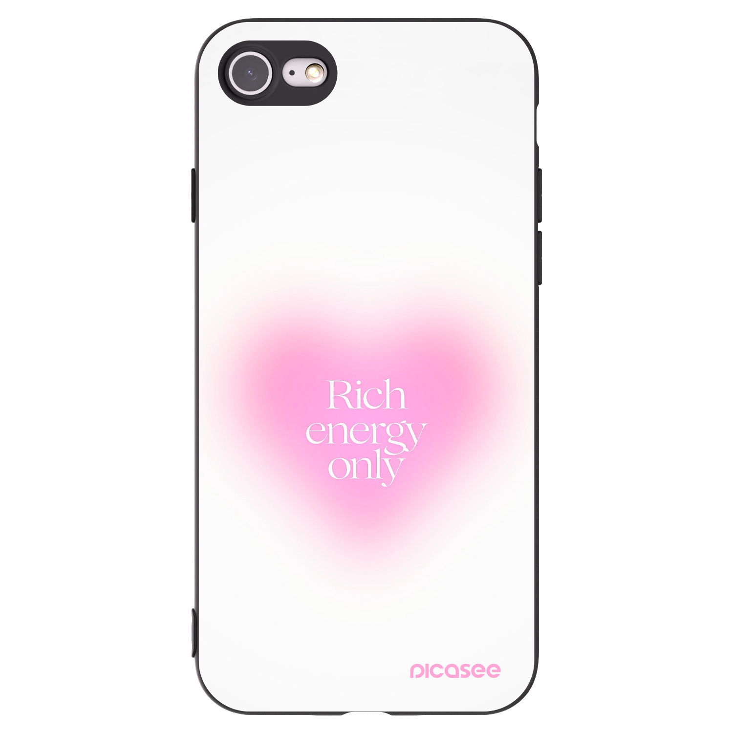 Picasee Apple iPhone 8 Hülle - Schwarzes Silikon - Rich Energy
