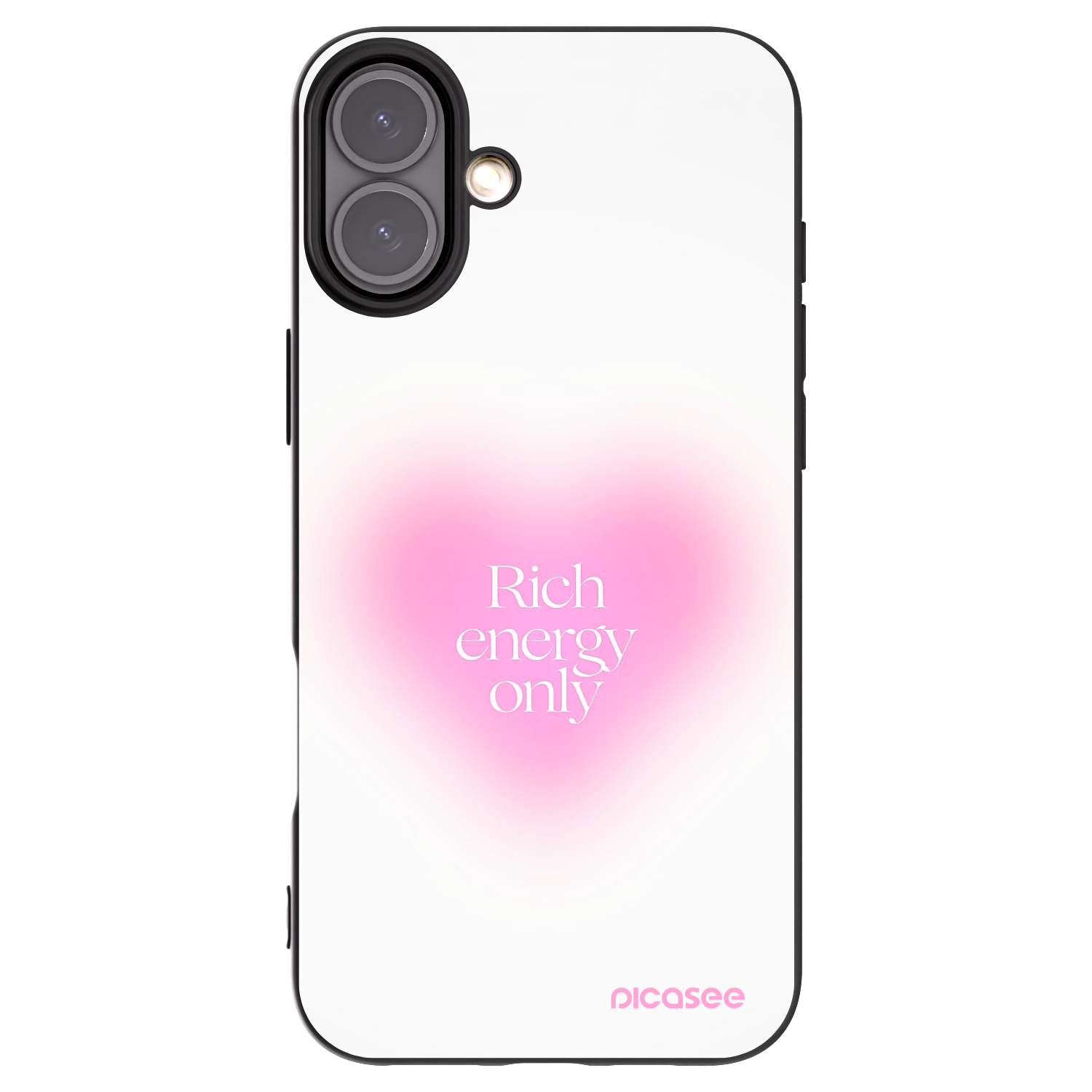 Picasee Apple iPhone 16 Plus Hülle - Schwarzes Silikon - Rich Energy