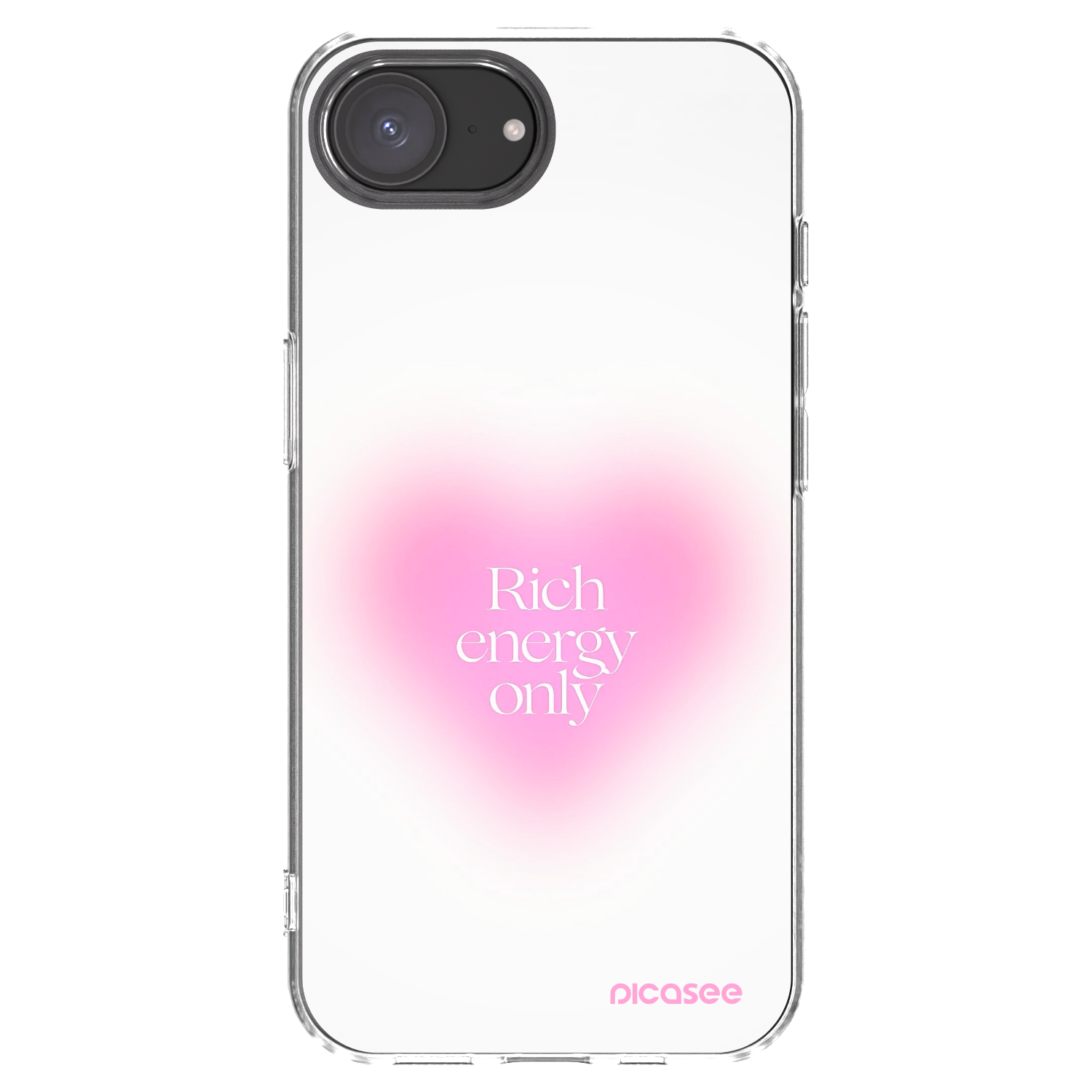 Picasee Apple iPhone 16e Hülle - Transparentes Silikon - Rich Energy