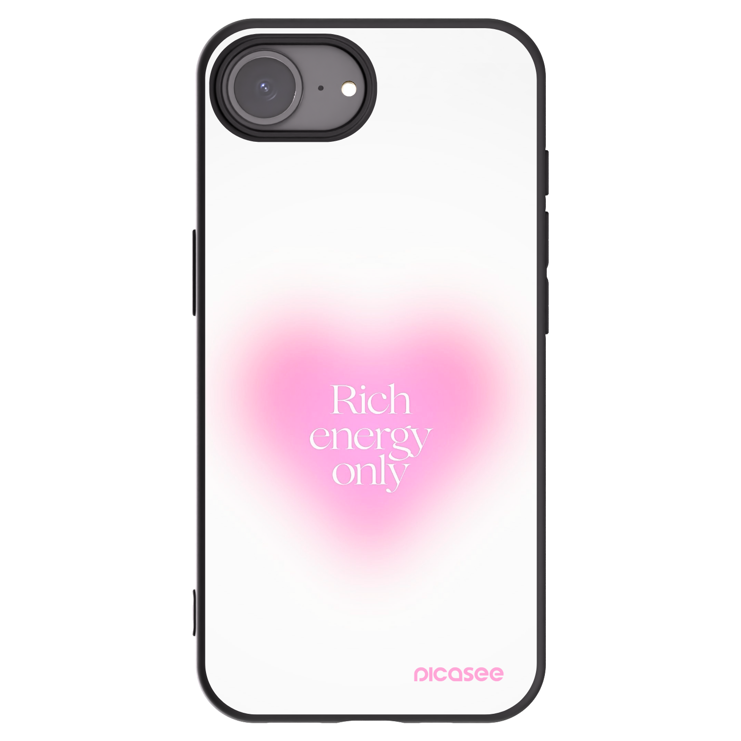Picasee Apple iPhone 16e Hülle - Schwarzes Silikon - Rich Energy