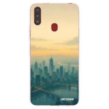 Picasee Samsung Galaxy A20s Hülle - Transparentes Silikon - Airplane mode