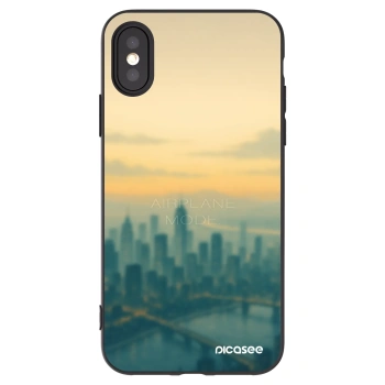 Picasee Apple iPhone X/XS Hülle - Schwarzes Silikon - Airplane mode