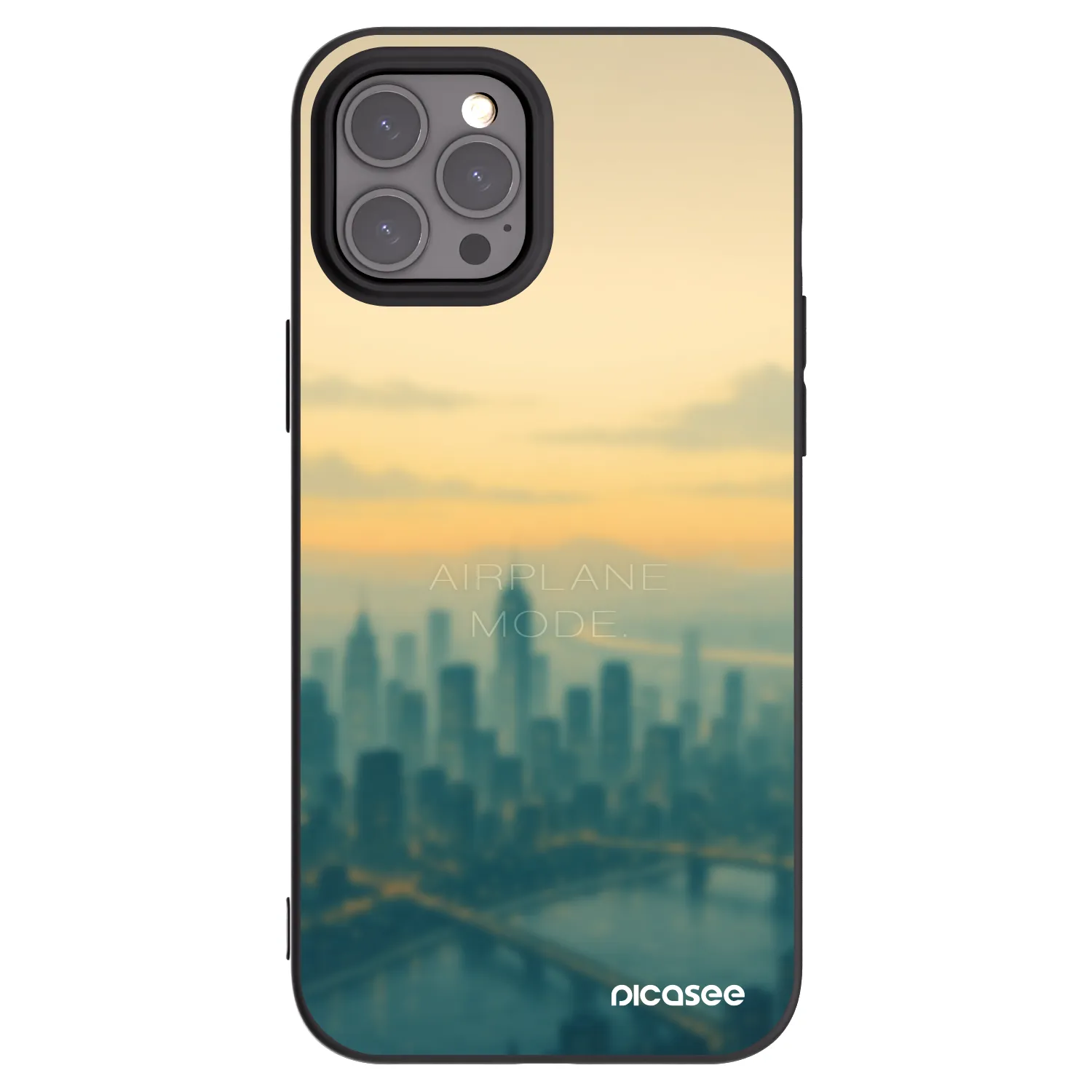 Picasee Apple iPhone 12 Pro Max Hülle - Schwarzes Silikon - Airplane mode