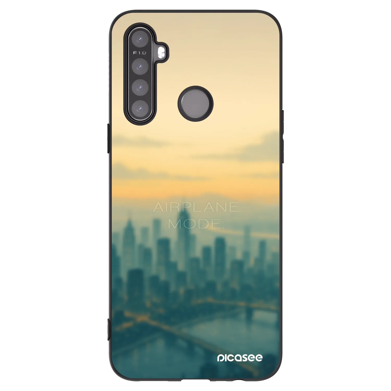 Picasee Realme 5 Hülle - Schwarzes Silikon - Airplane mode
