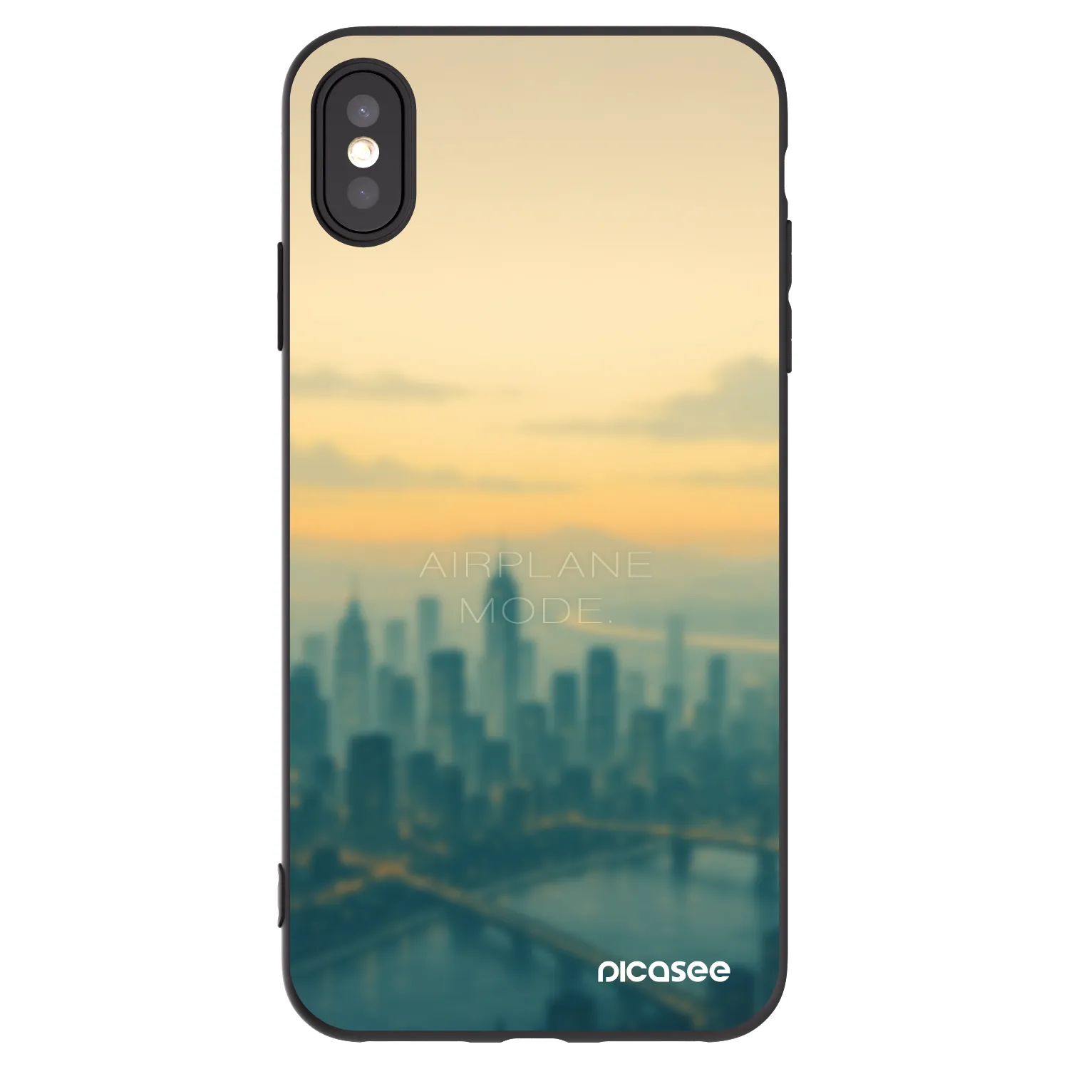 Picasee Apple iPhone XS Max Hülle - Schwarzes Silikon - Airplane mode