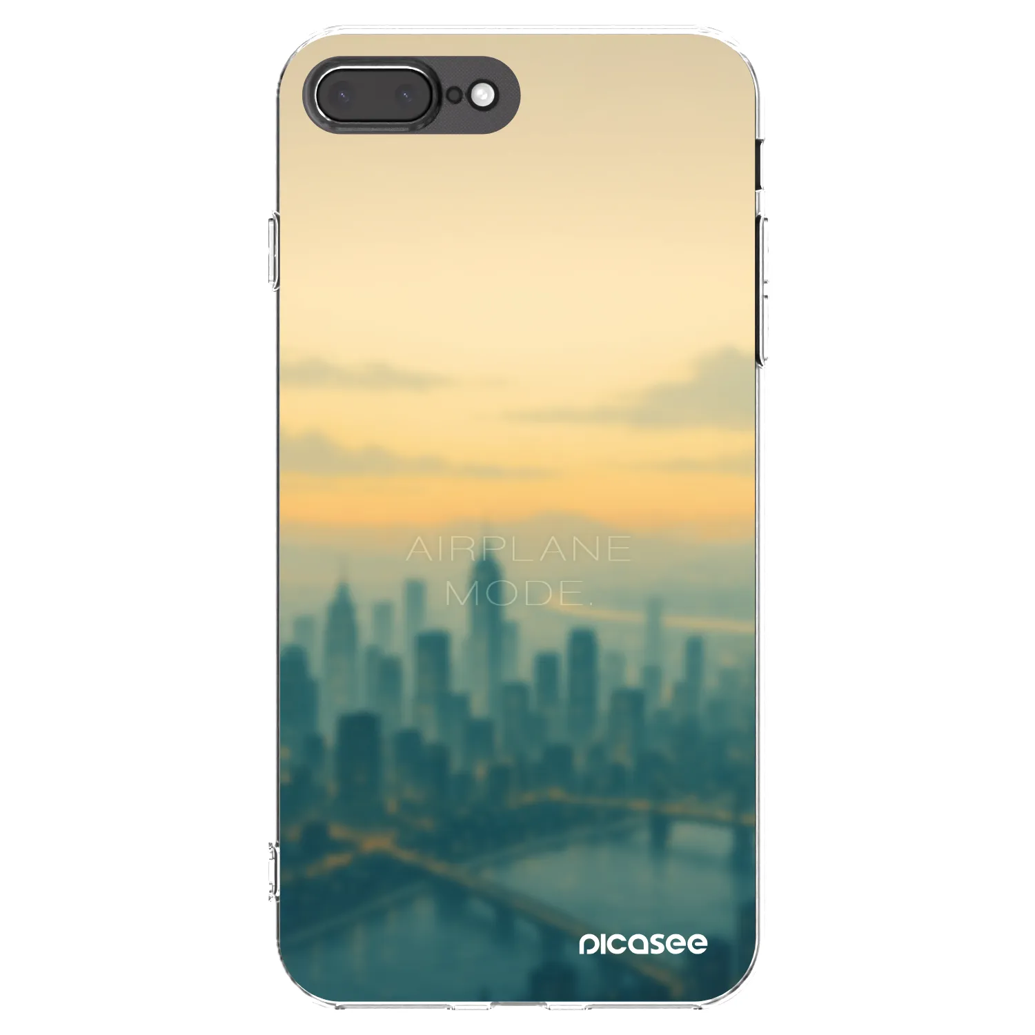 Picasee Apple iPhone 8 Plus Hülle - Transparentes Silikon - Airplane mode