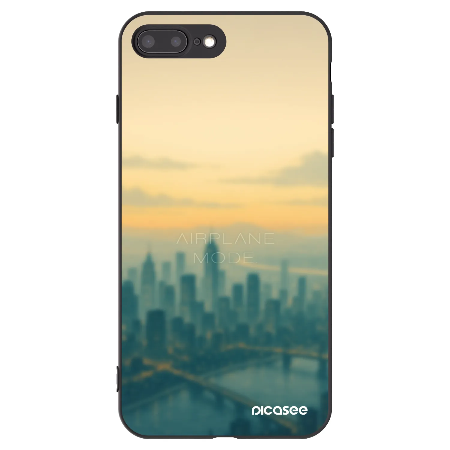Picasee Apple iPhone 8 Plus Hülle - Schwarzes Silikon - Airplane mode