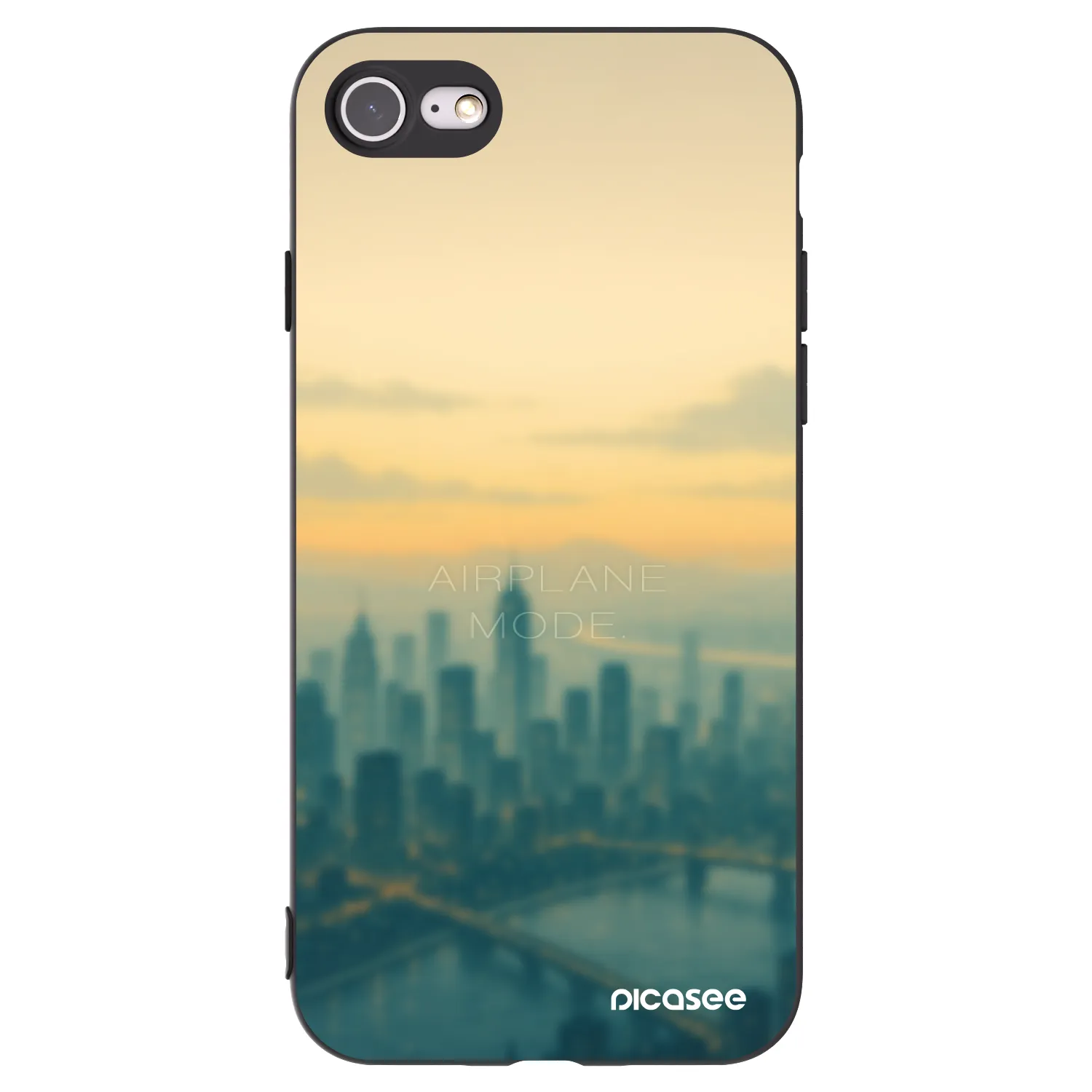 Picasee Apple iPhone SE 2020 Hülle - Schwarzes Silikon - Airplane mode