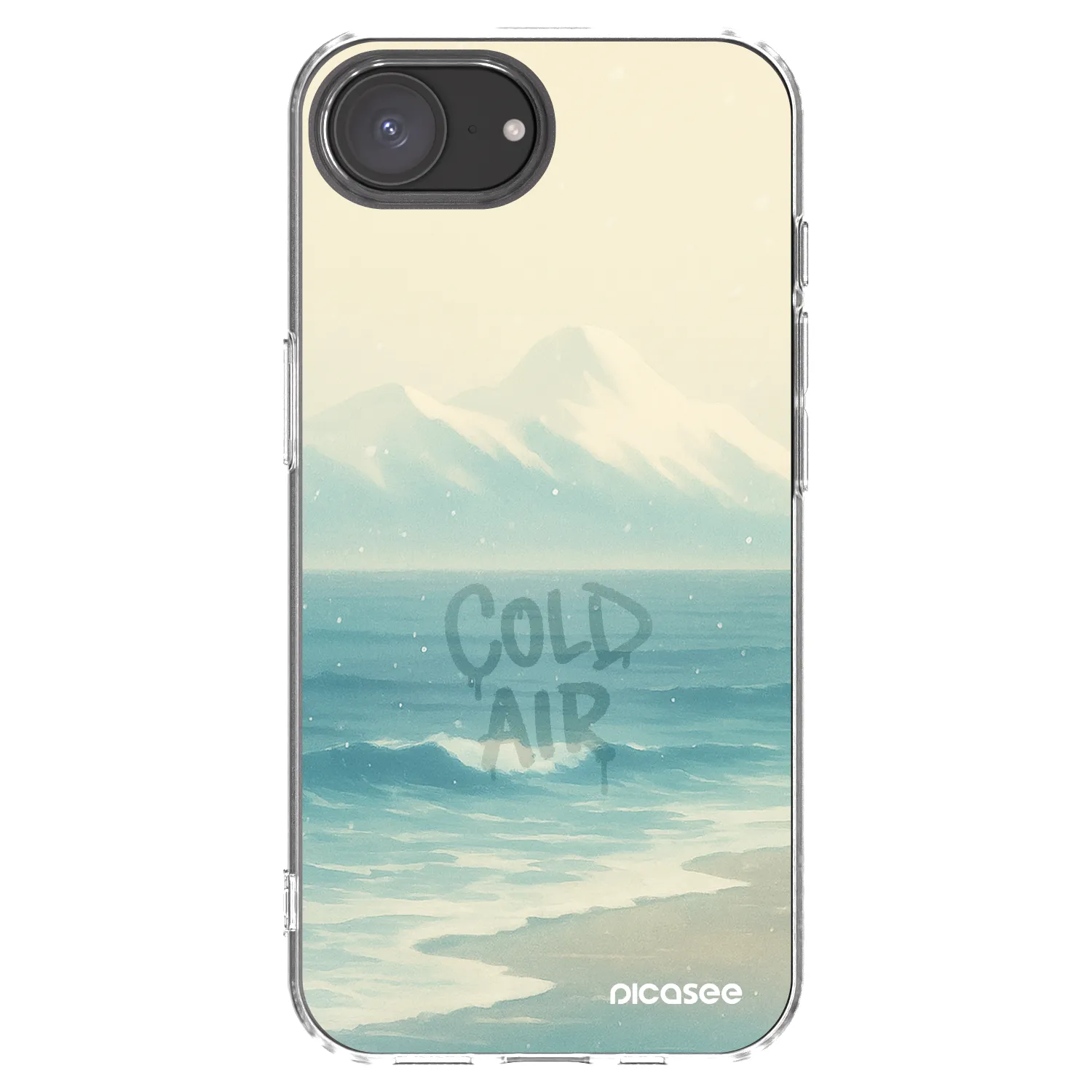 Picasee Apple iPhone 16e Hülle - Transparentes Silikon - COLD AIR