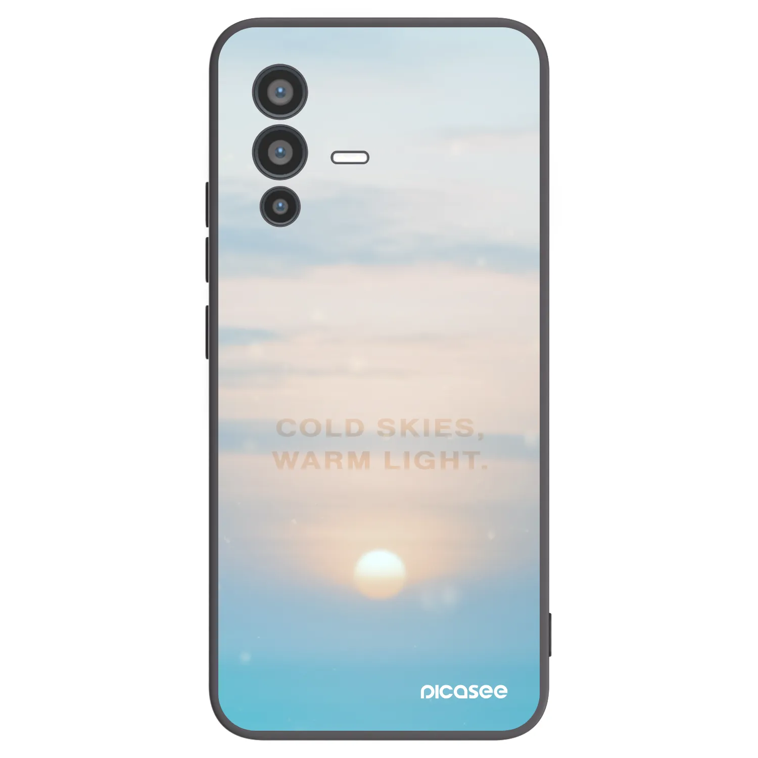 Picasee Vivo V23 5G Hülle - Schwarzes Silikon - COLD SKIES