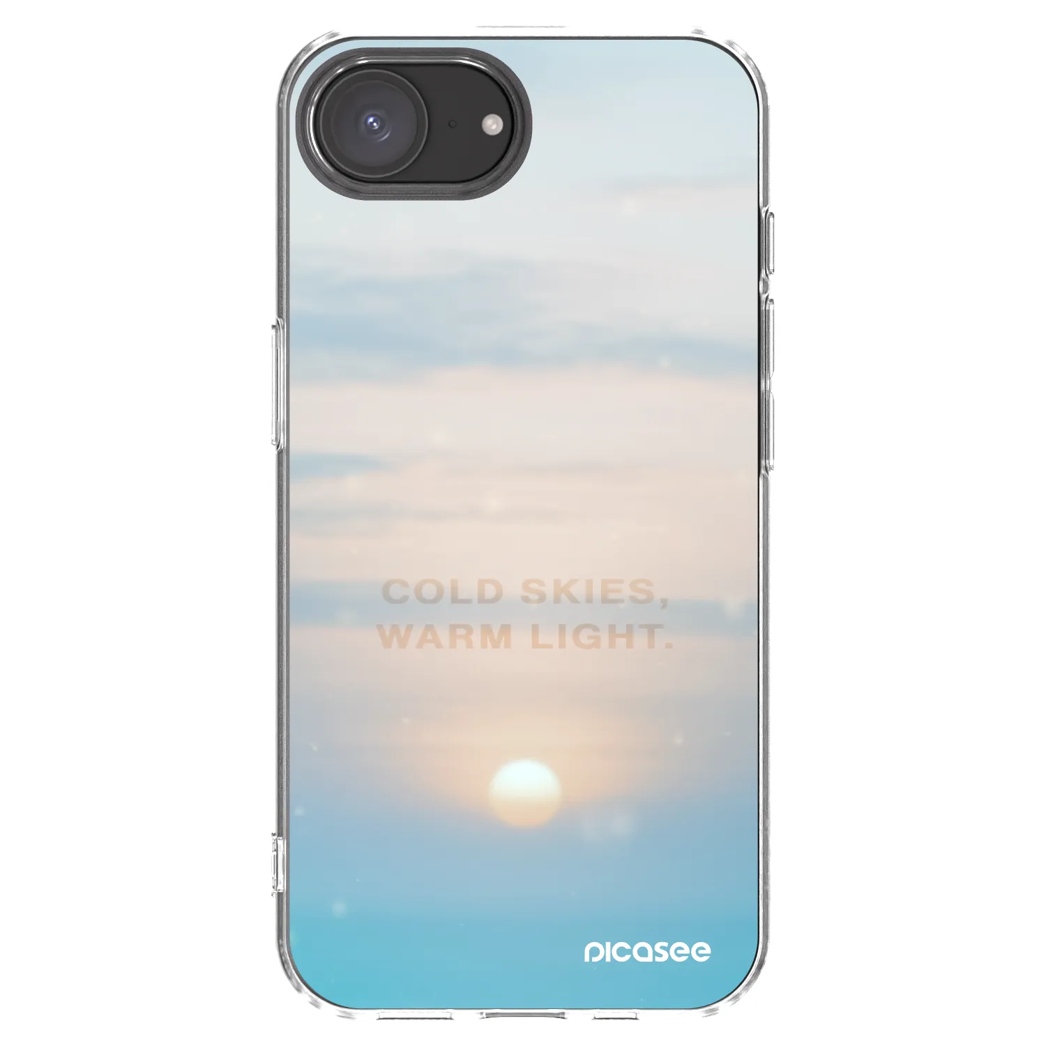 Picasee Apple iPhone 16e Hülle - Transparentes Silikon - COLD SKIES