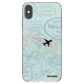 Picasee Apple iPhone XS Max Hülle - Transparentes Silikon - FLIGHT PATH