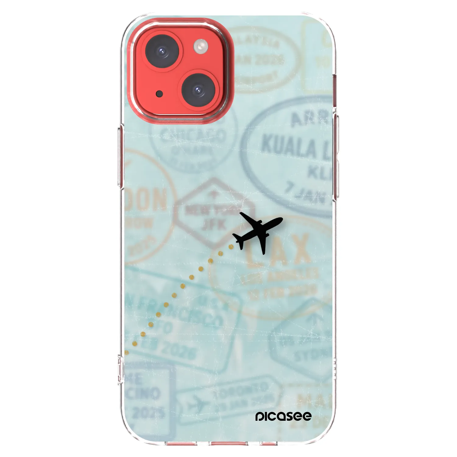 Picasee Apple iPhone 13 mini Hülle - Transparentes Silikon - FLIGHT PATH
