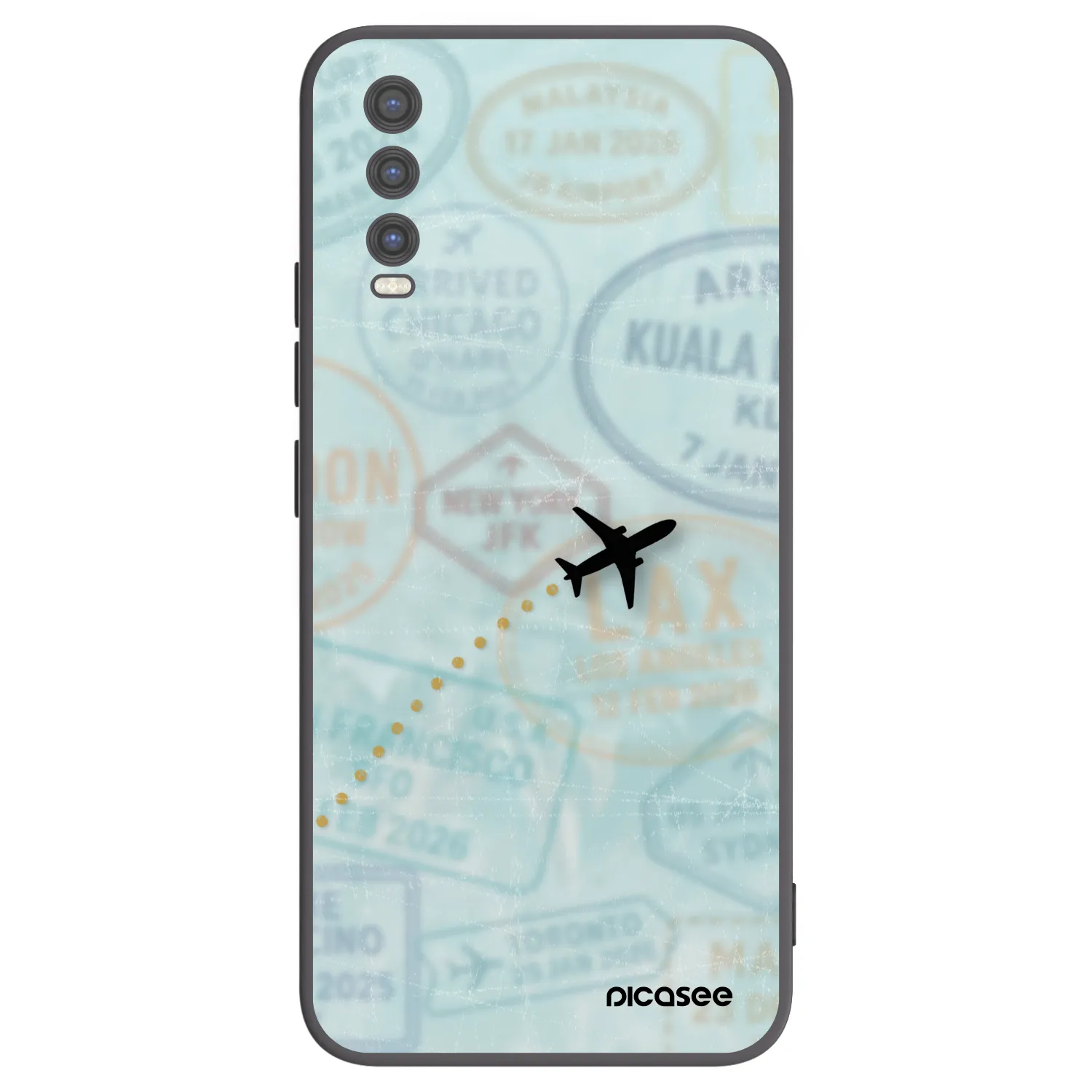 Picasee Vivo Y20s Hülle - Schwarzes Silikon - FLIGHT PATH