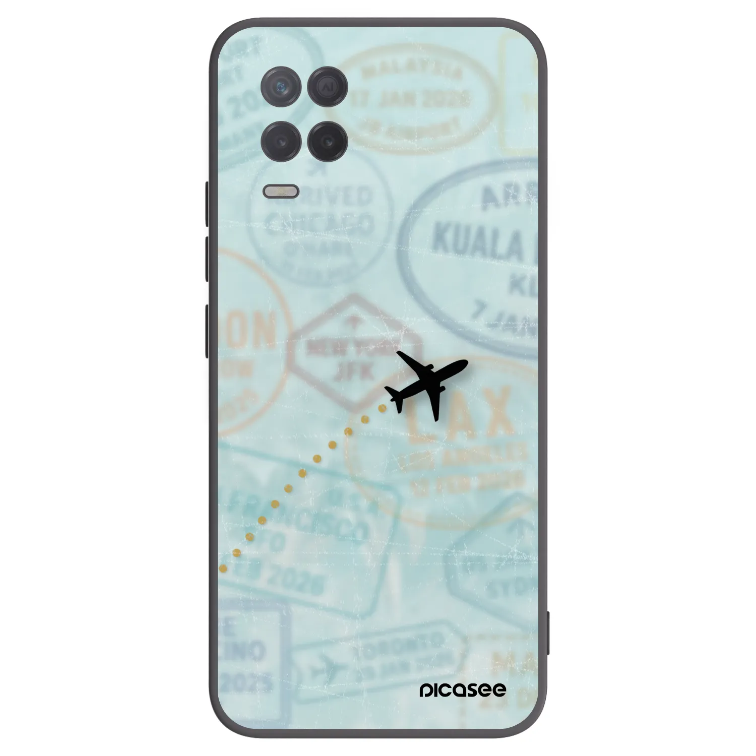 Picasee Realme 8 5G Hülle - Schwarzes Silikon - FLIGHT PATH