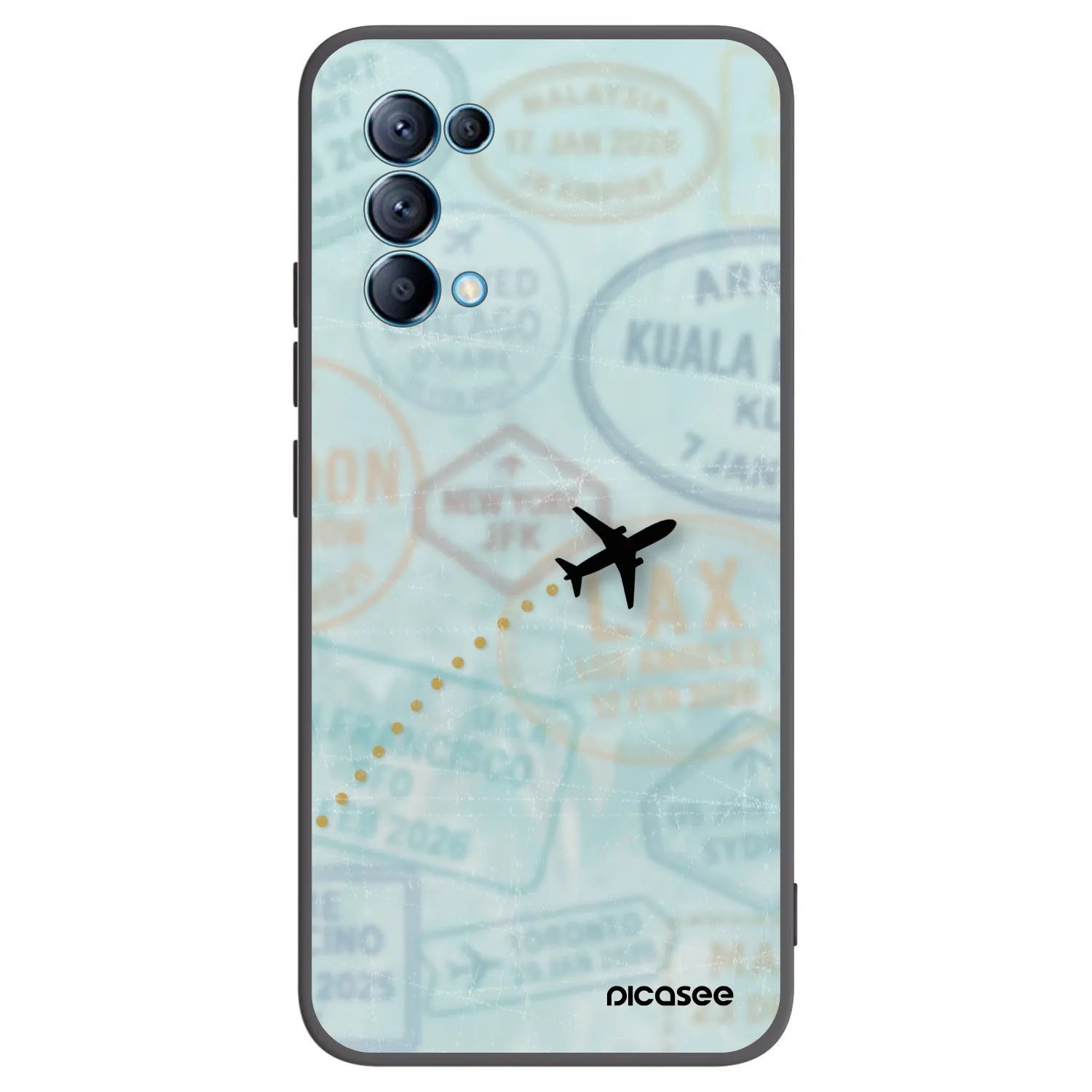 Picasee OPPO Reno 5 5G Hülle - Schwarzes Silikon - FLIGHT PATH