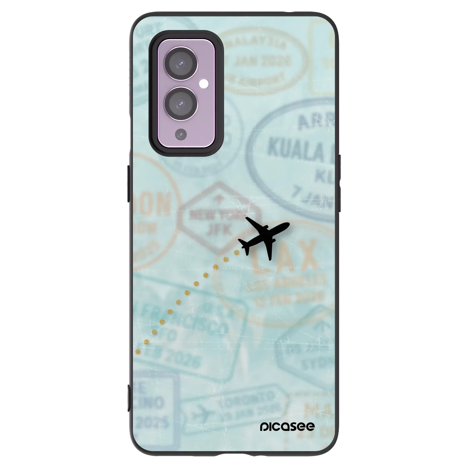 Picasee OnePlus 9 Hülle - Schwarzes Silikon - FLIGHT PATH