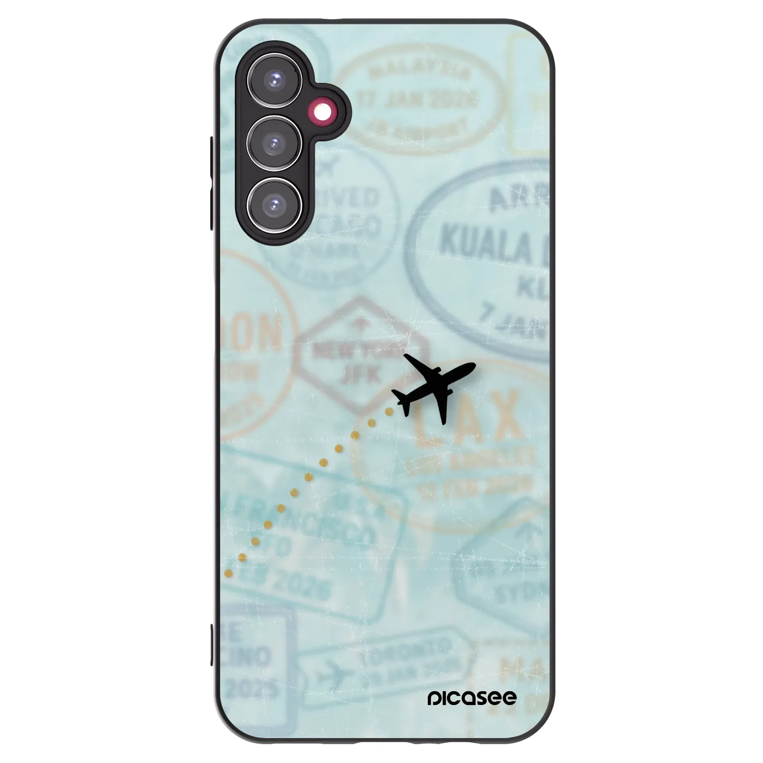 Picasee Samsung Galaxy A14 4G A145R Hülle - Schwarzes Silikon - FLIGHT PATH