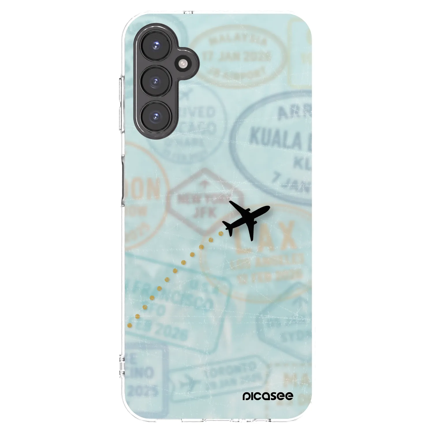 Picasee Samsung Galaxy A14 4G A145R Hülle - Transparentes Silikon - FLIGHT PATH