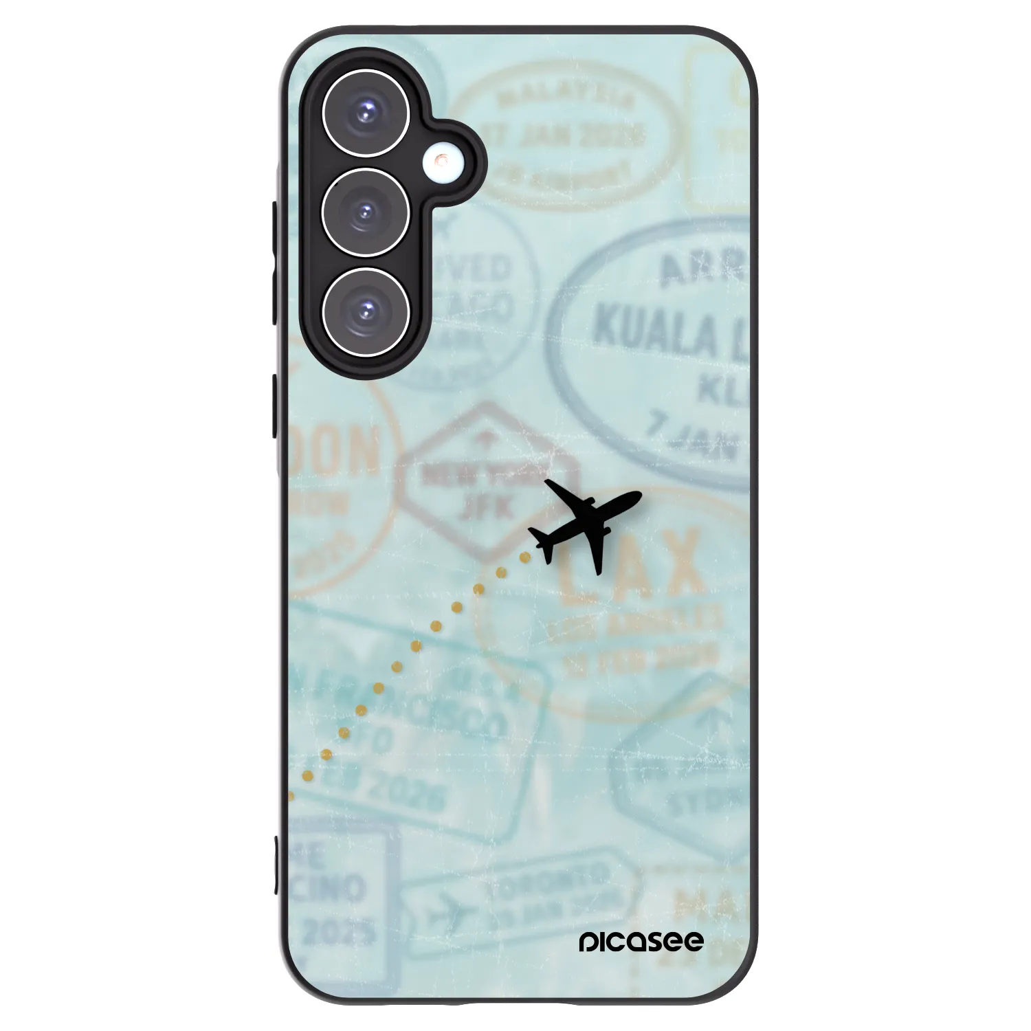 Picasee Samsung Galaxy A55 5G A556B Hülle - Schwarzes Silikon - FLIGHT PATH