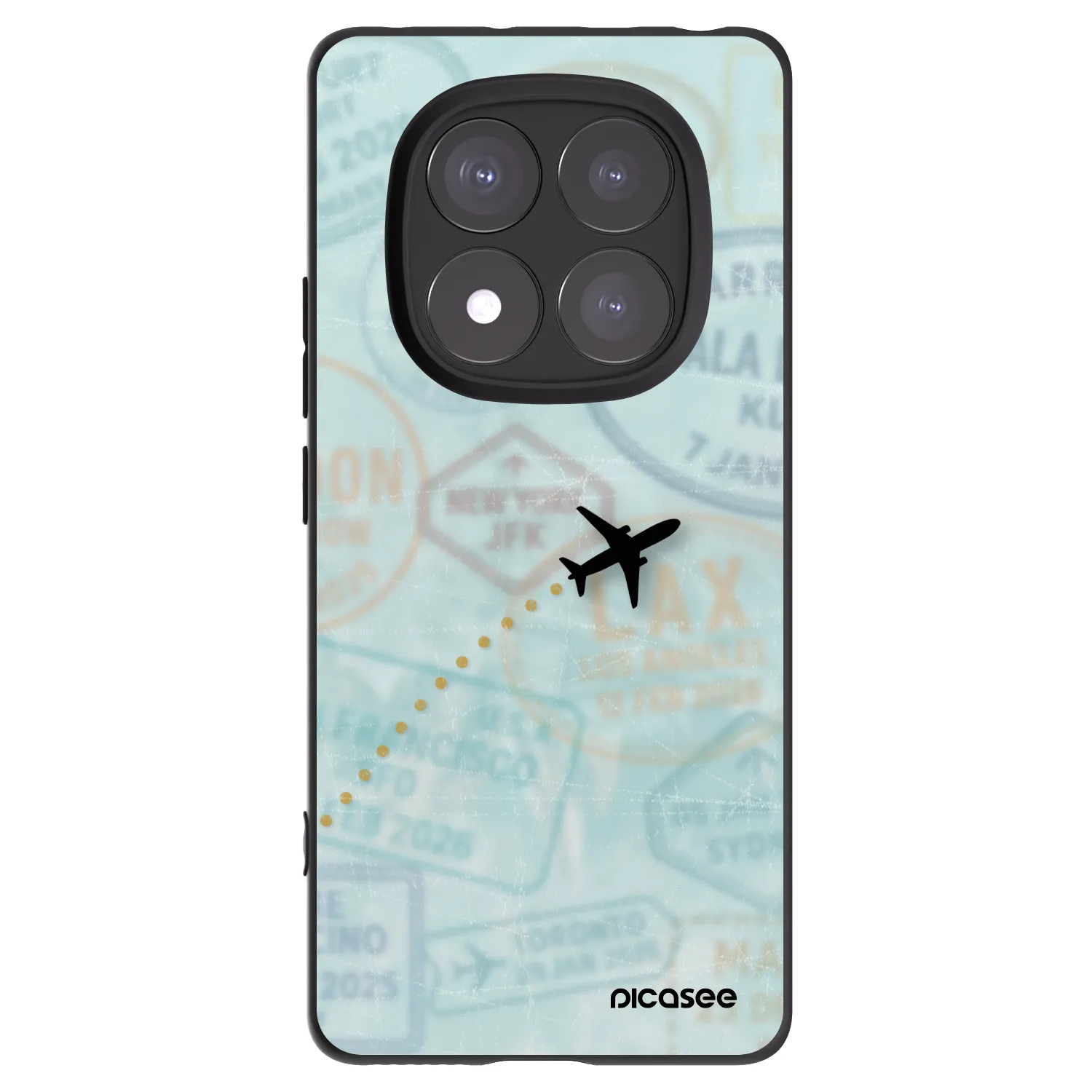 Picasee Xiaomi Redmi Note 14 Pro+ 5G Hülle - Schwarzes Silikon - FLIGHT PATH