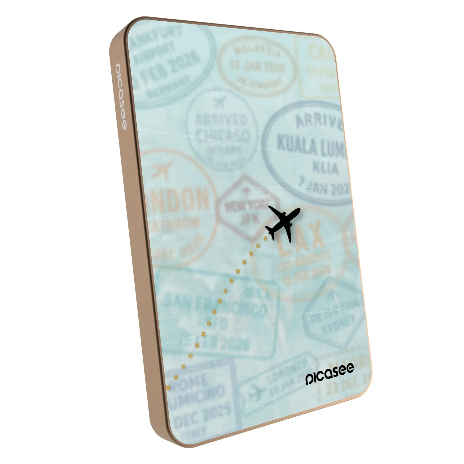 Picasee Powerbank mit MagSafe 5 000 mAh Golden - FLIGHT PATH