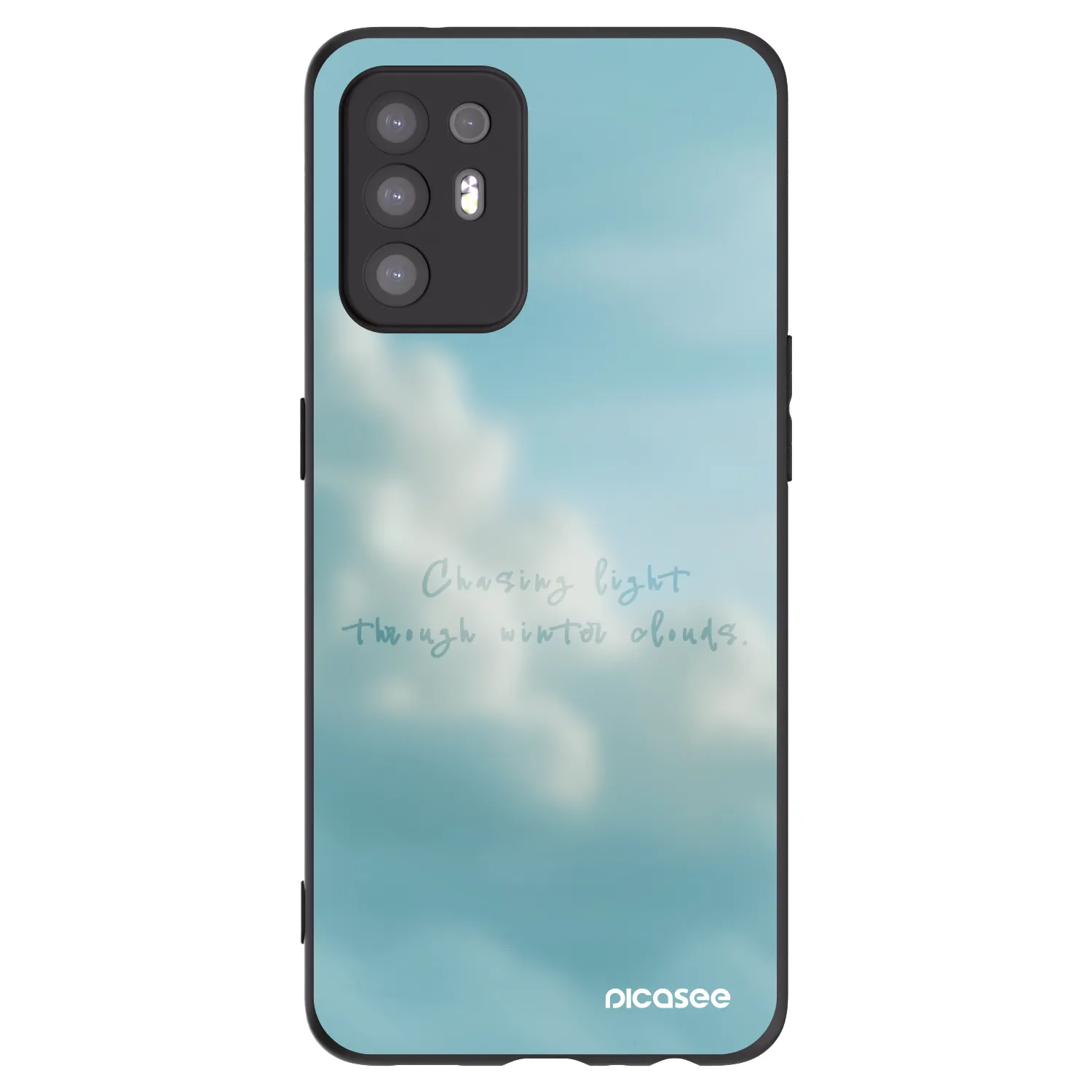 Picasee OPPO A94 5G Hülle - Schwarzes Silikon - CHASiNG LIGHT