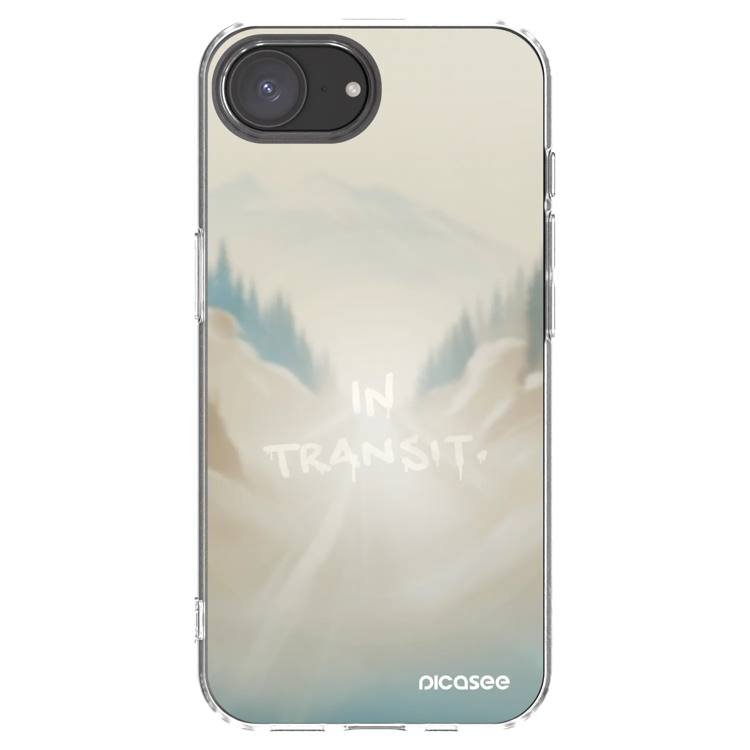 Picasee Apple iPhone 16e Hülle - Transparentes Silikon - IN TRANSIT