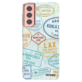 Picasee Samsung Galaxy S21 5G G991B Hülle - Transparentes Silikon - PASSPORT EDITION