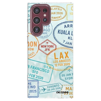 Picasee Samsung Galaxy S22 Ultra 5G Hülle - Transparentes Silikon - PASSPORT EDITION