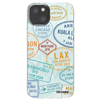 Picasee Apple iPhone 15 Plus Hülle - Transparentes Silikon - PASSPORT EDITION