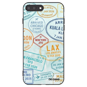 Picasee Apple iPhone 8 Plus Hülle - Schwarzes Silikon - PASSPORT EDITION