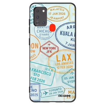 Picasee Samsung Galaxy A21s Hülle - Schwarzes Silikon - PASSPORT EDITION