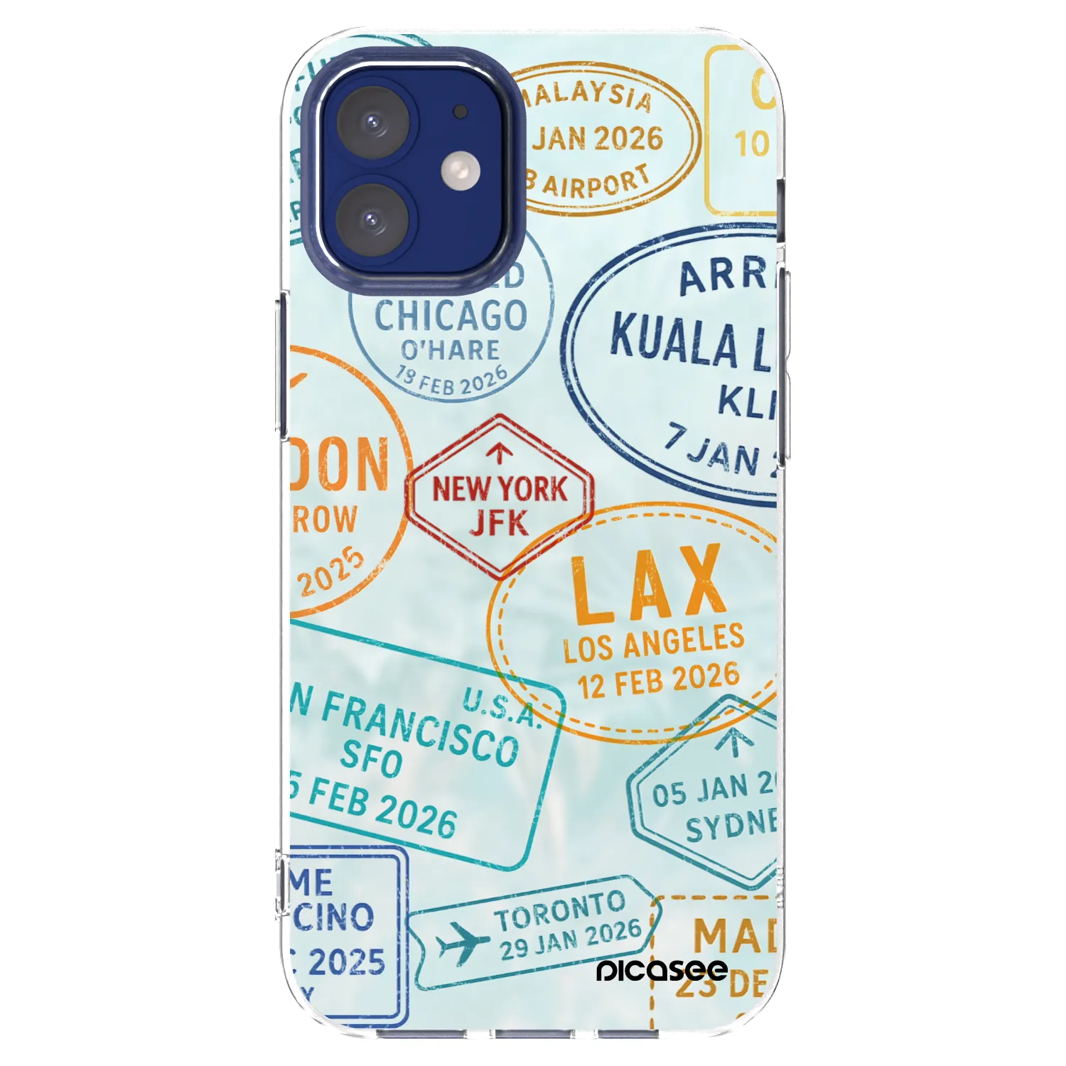 Picasee Apple iPhone 12 mini Hülle - Transparentes Silikon - PASSPORT EDITION