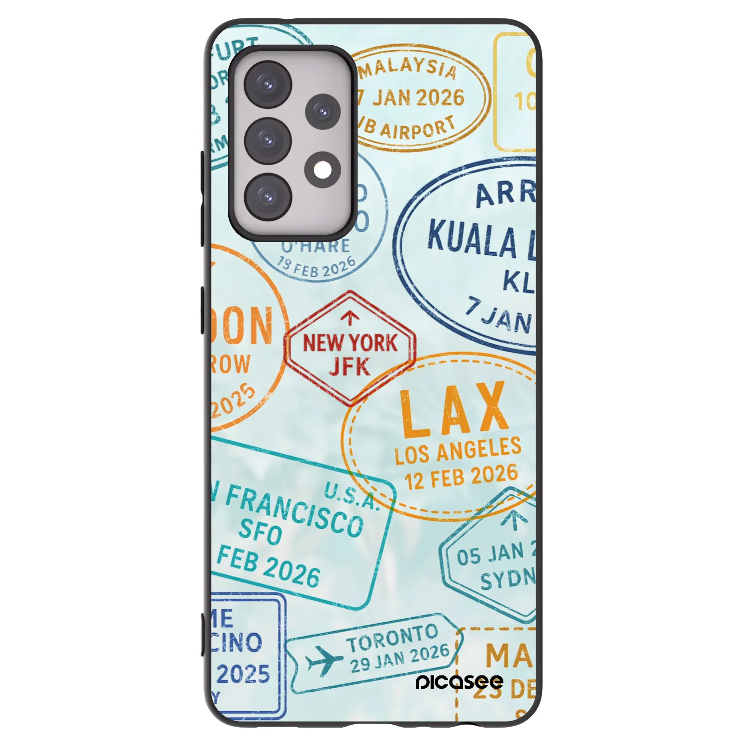 Picasee Samsung Galaxy A52 5G A525F Hülle - Schwarzes Silikon - PASSPORT EDITION