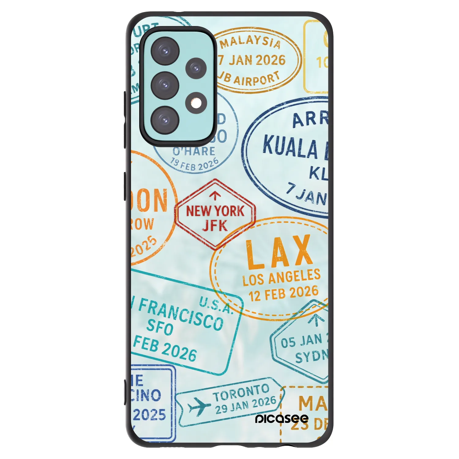 Picasee Samsung Galaxy A72 A725F Hülle - Schwarzes Silikon - PASSPORT EDITION